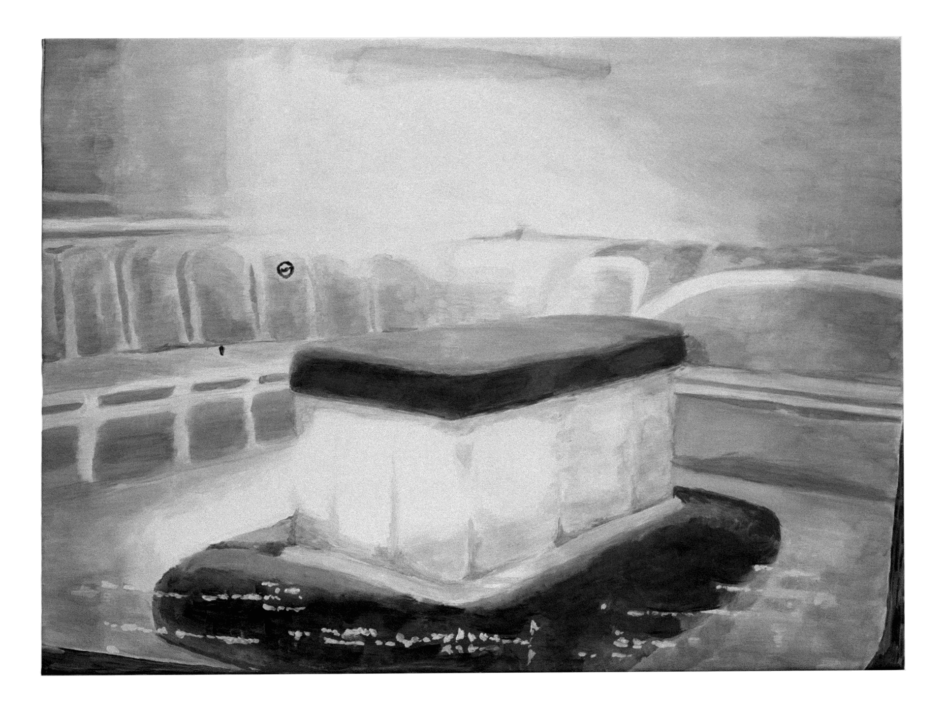 A painting by Luc Tuymans, titled "The Heritage X", dated 1996.