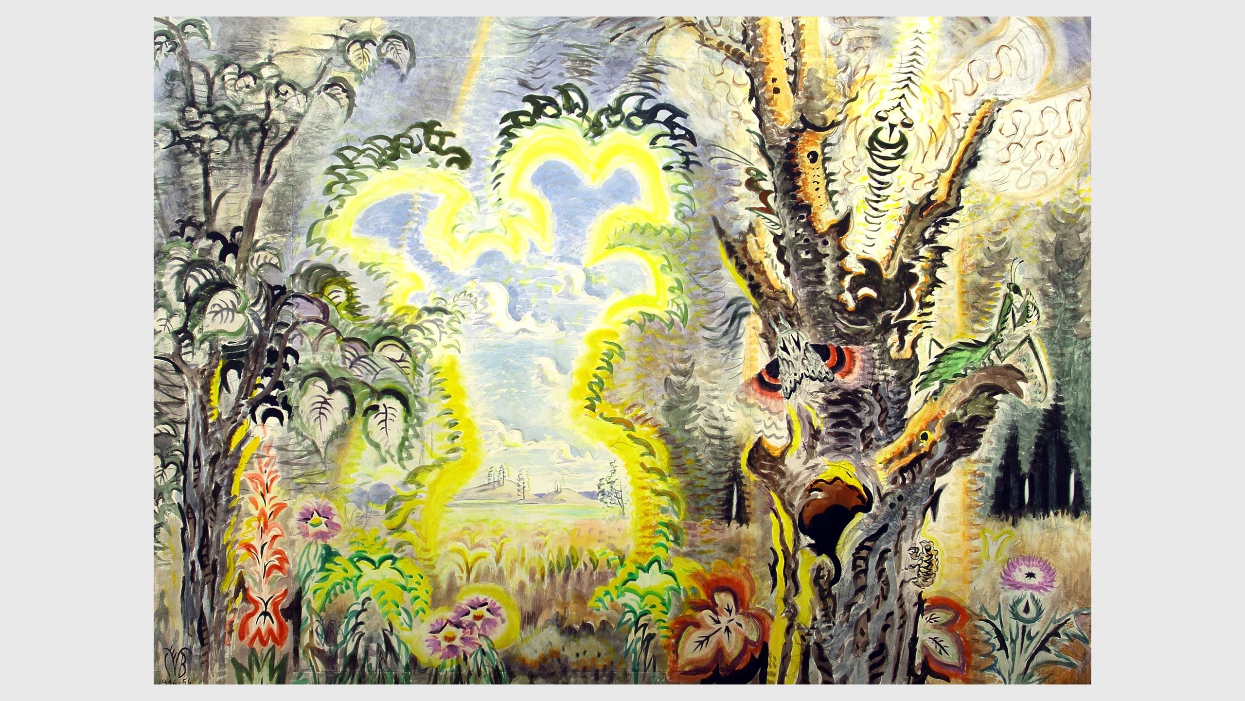 "A painting by Charles Ephraim Burchfield, titled Gateway to September, dated 1946-1956.