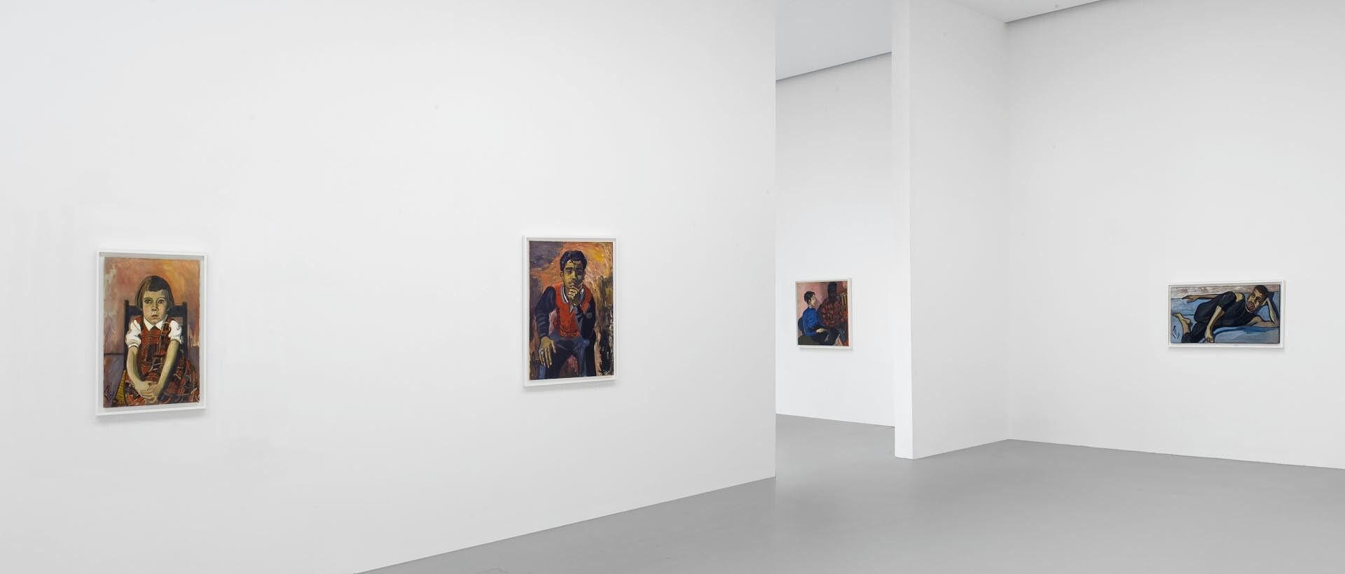 Installation view of the exhibition Alice Neel: Selected Works, at David Zwirner in New York, dated 2009. 