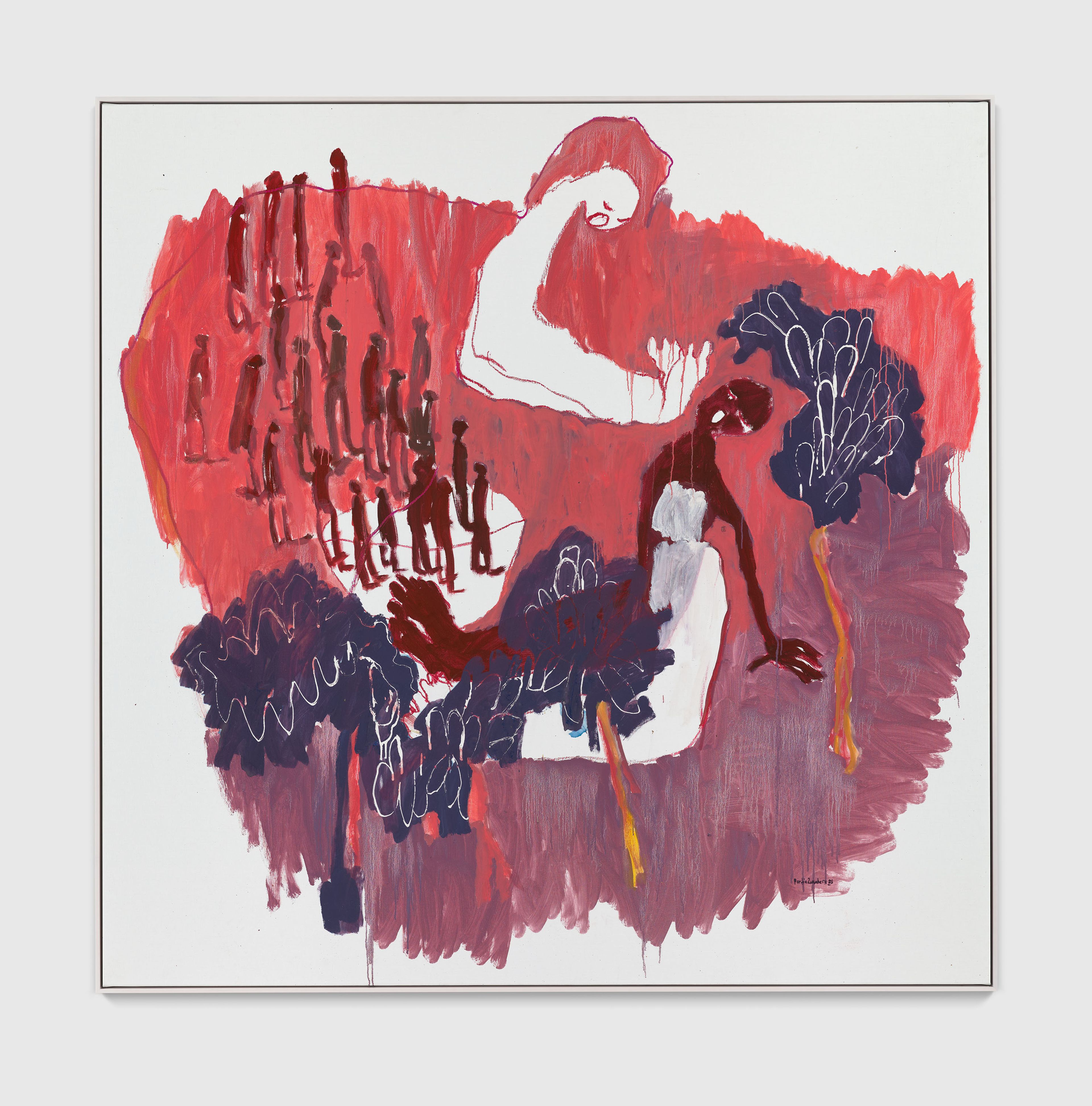 A painting by Portia Zvavahera, titled Tobuda chete, dated 2025.