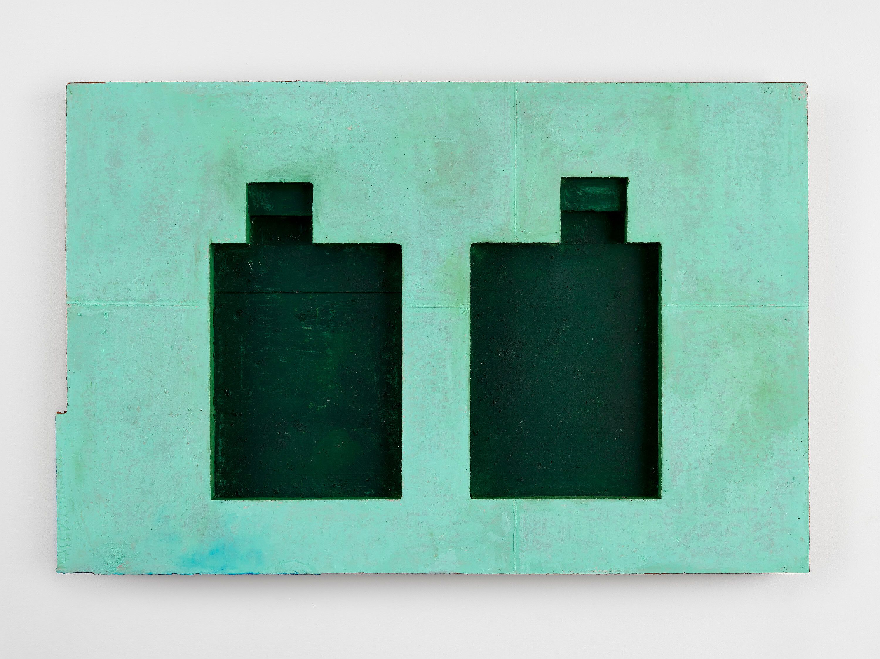 An oil stick on concrete artwork by Harold Ancart, titled Untitled, dated 2021.