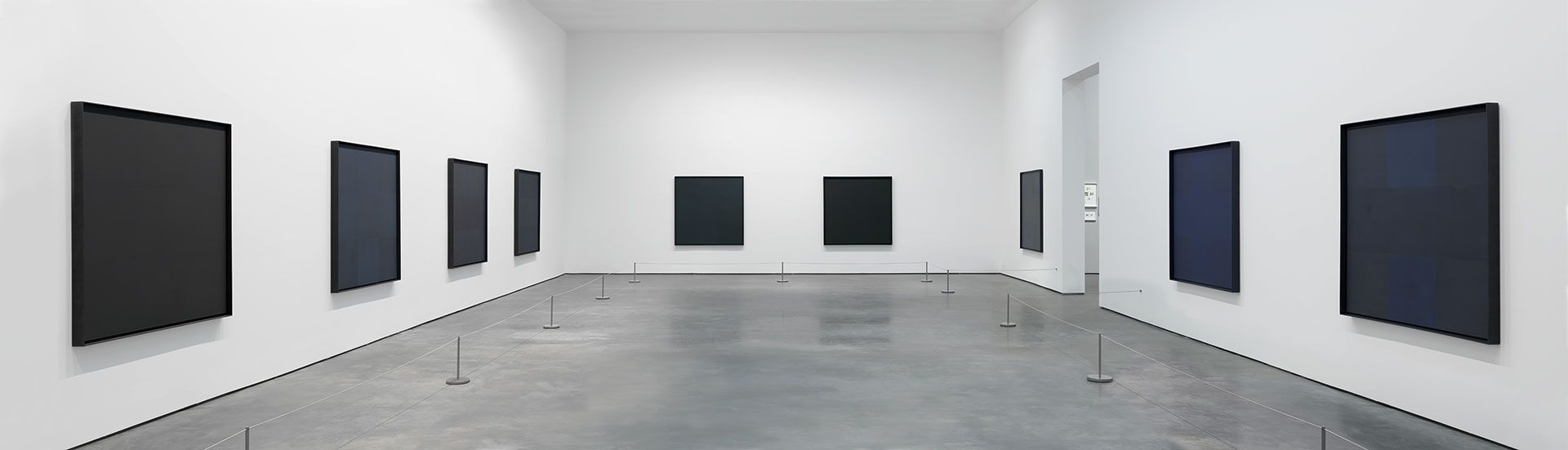 Installation view of the exhibition Ad Reinhardt, at David Zwirner in New York, dated 2013.