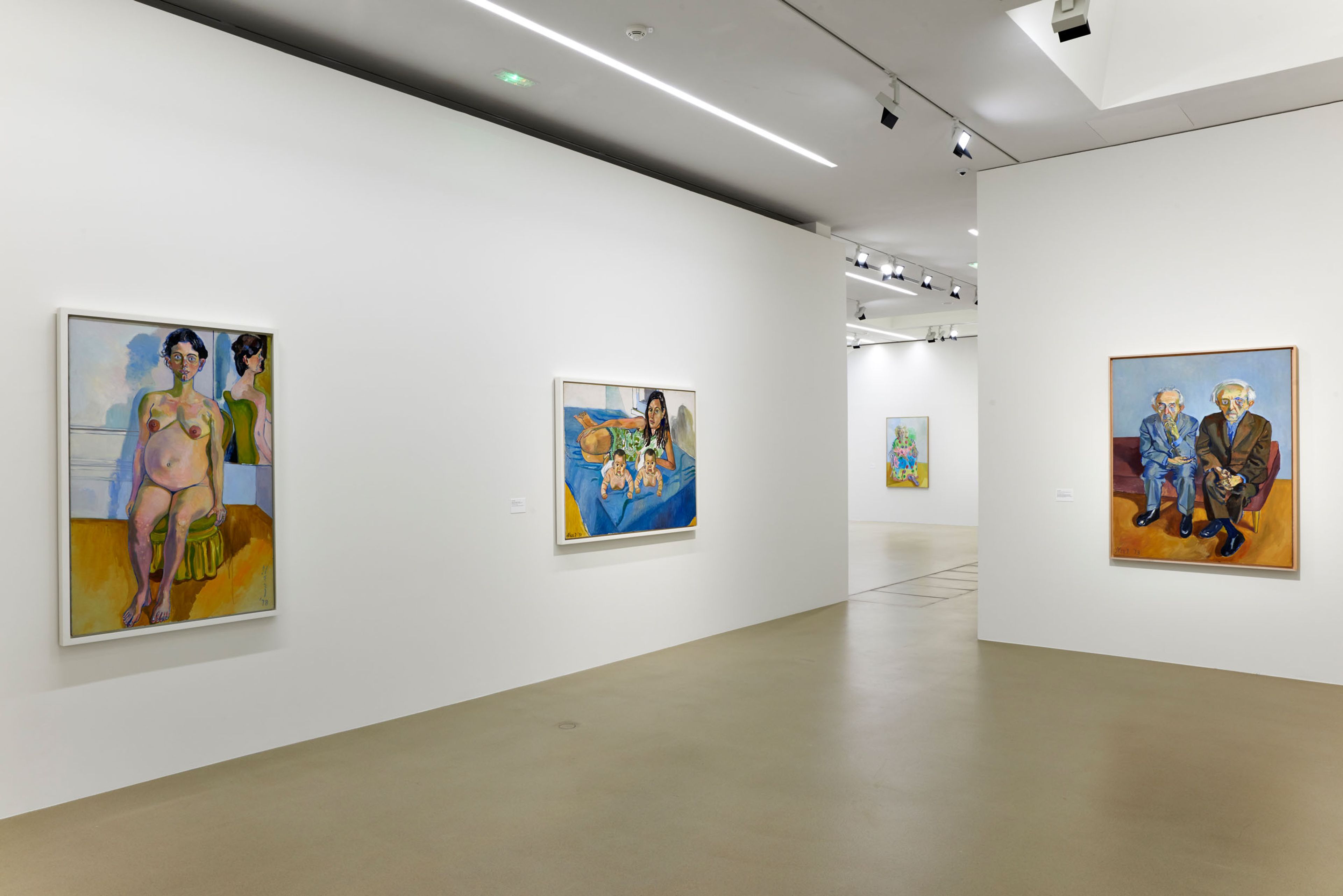 Installation view of¬†the exhibition Alice Neel: Painter of Modern Life,¬†at the¬†Fondation Vincent van Gogh in Arles, France, dated 2017.