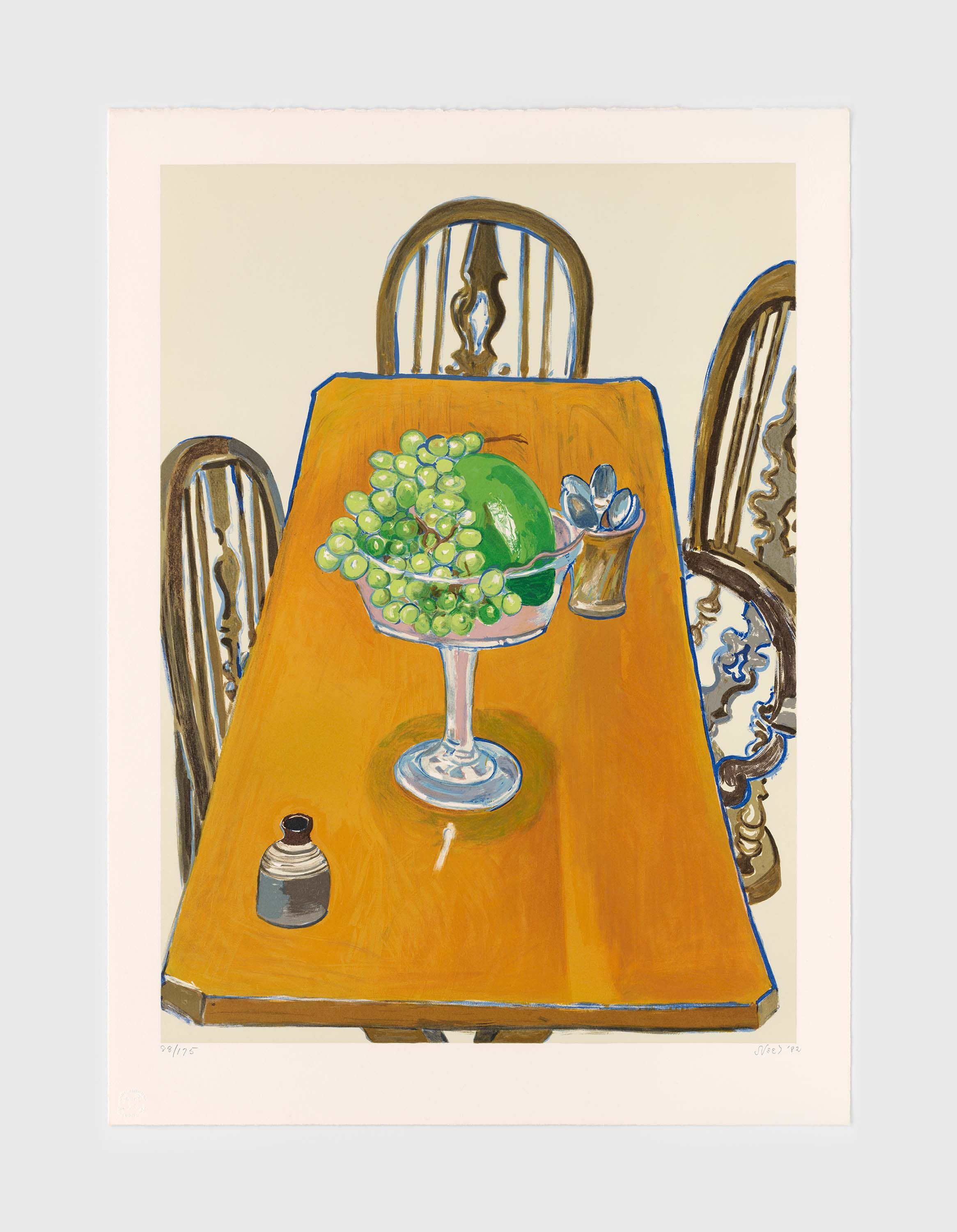  A lithograph on paper by Alice Neel, titled Jar from Samarkand, dated 1982.