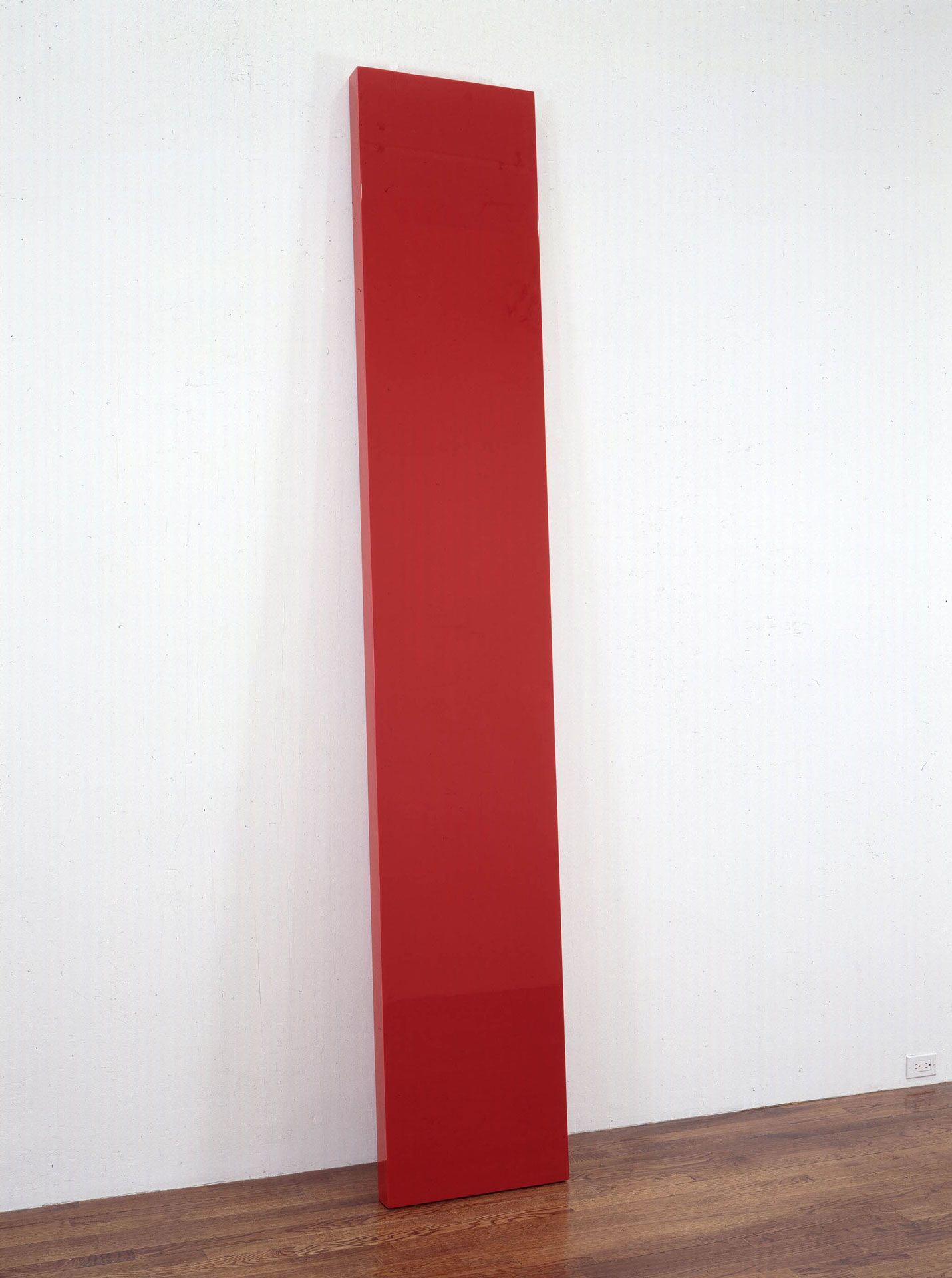A sculpture by John McCracken, titled Ranger, dated 1997.