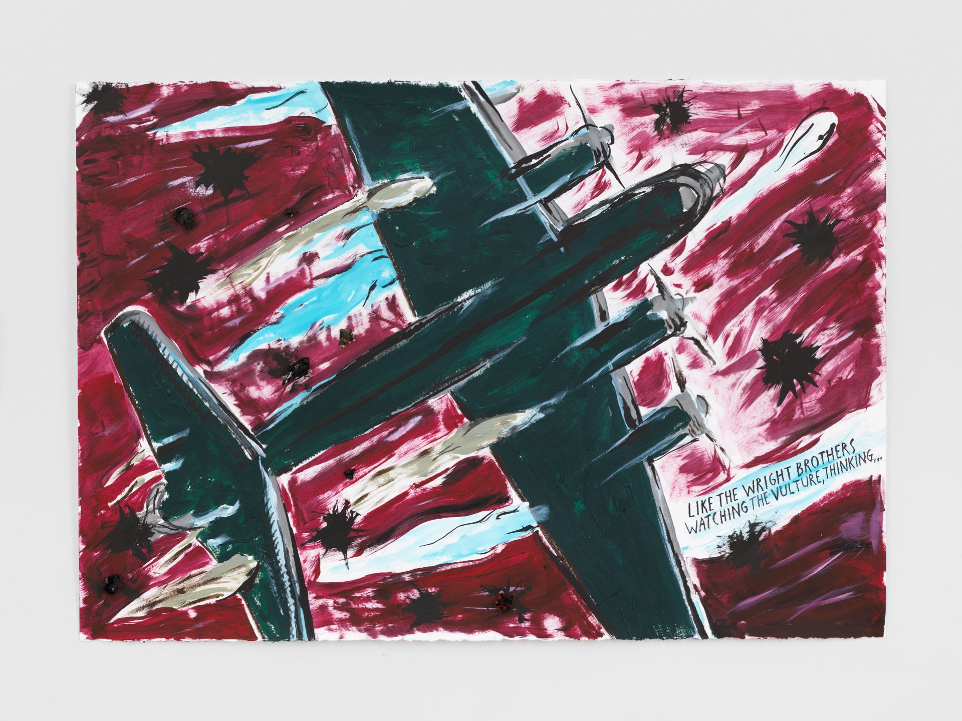A drawing by Raymond Pettibon, titled No Title (Like the wright...), dated 2017.