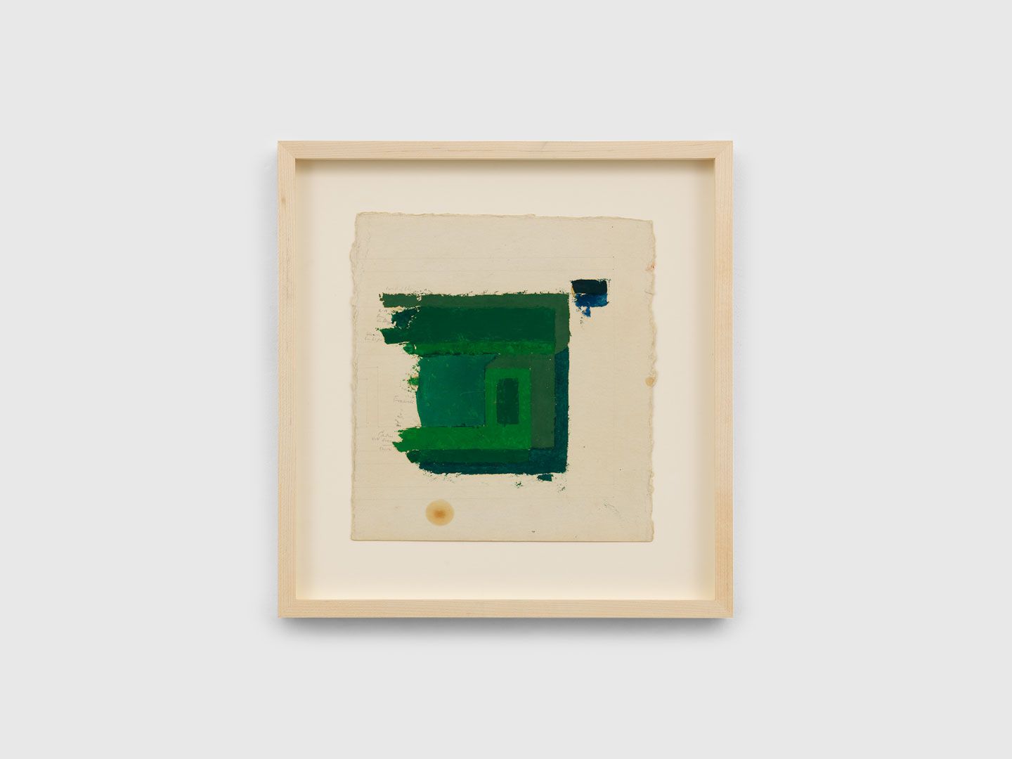 Mixed media on paper by Josef Albers, titled Color study for a Variant/Adobe, circa 1947.