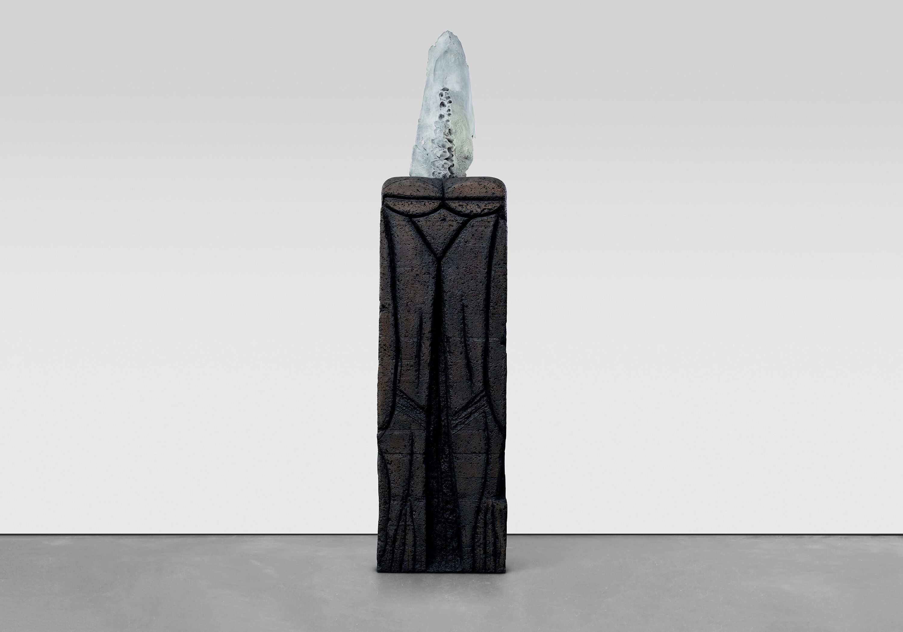 A sculpture by Huma Bhabha, titled Nothing Falls, dated 2024.