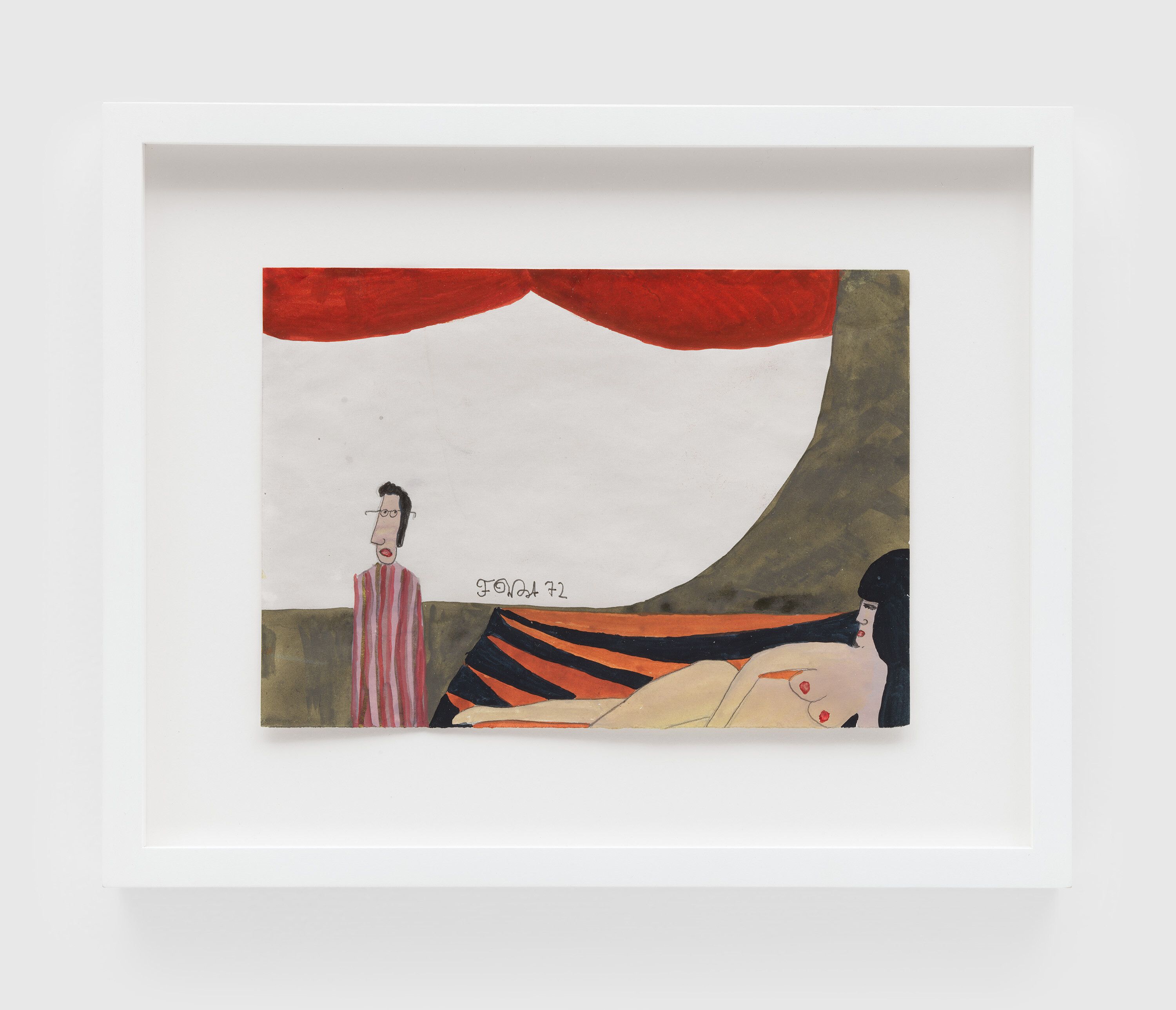 An untitled drawing by Franz West, dated 1972.