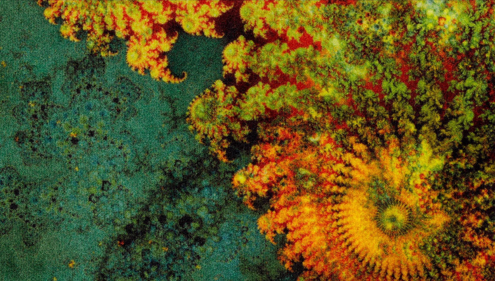 A detail of a carpet by Thomas Ruff, titled d.o.pe.06, dated 2022