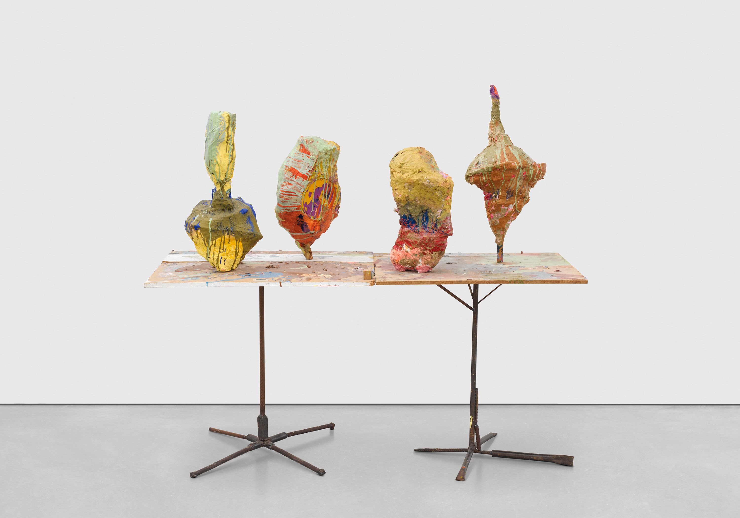 A sculpture by Franz West, titled Telefonat (Phone Call), dated 1997.