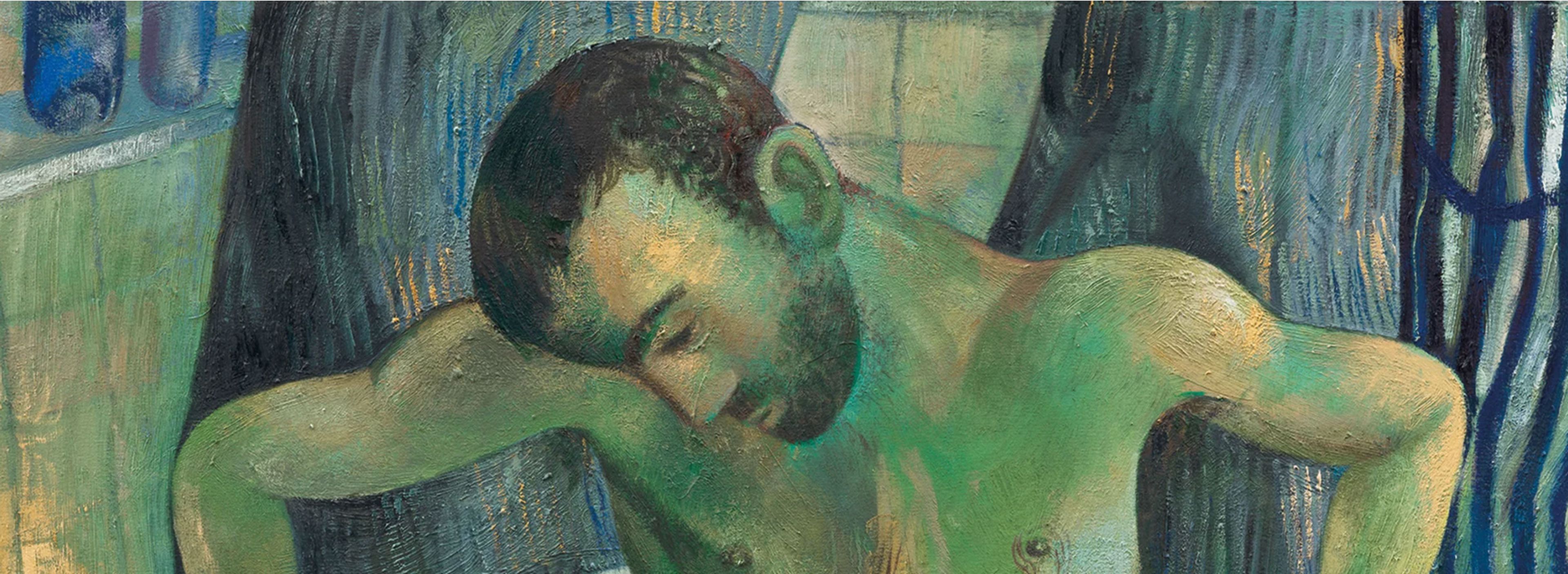 Louis Fratino, The green bath, 2026, oil on canvas, 1.5 × 1.1 m.