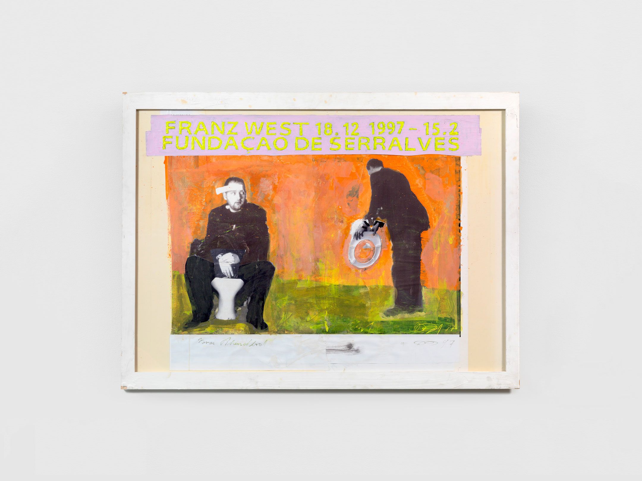 A collage by Franz West, titled Vorm Abendbrot (Before Supper), dated 1997.