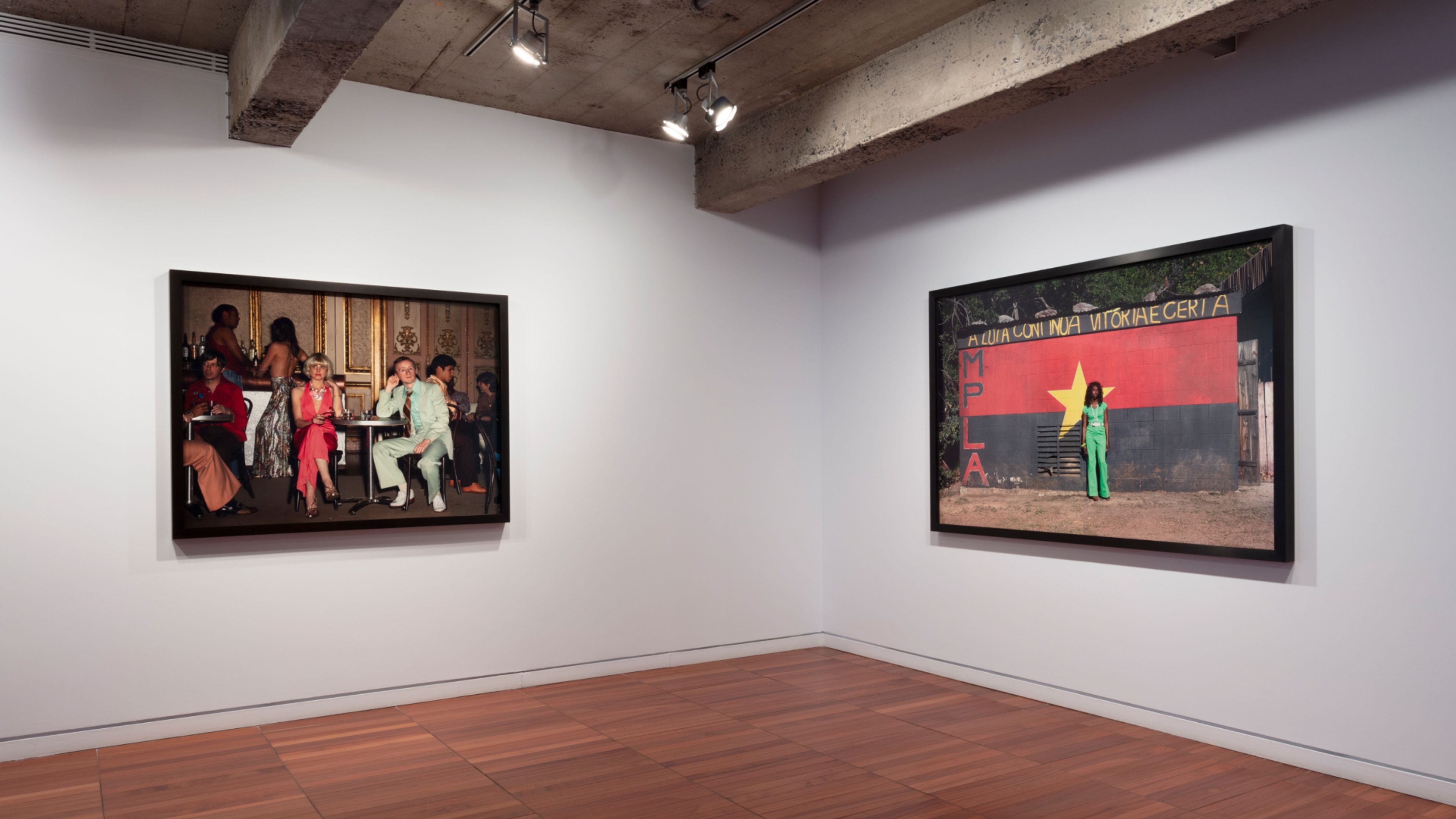 Installation view of the exhibition titled Stan Douglas: Revealing Narratives, at the PHI Foundation for Contemporary Art in Montréal, dated 2022. 