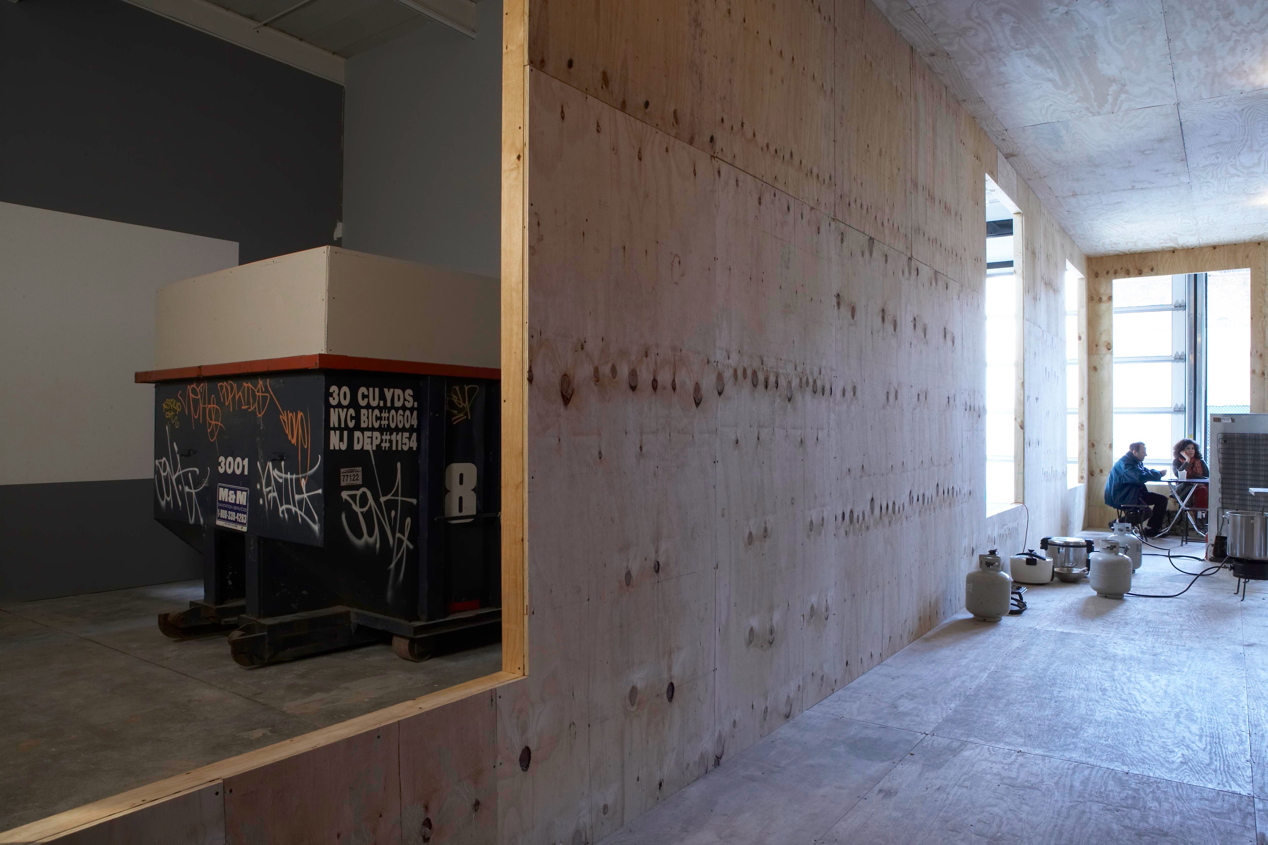 Installation view of the exhibition Gordon Matta-Clark & Rirkrit Tiravanija, at David Zwirner in New York, dated 2007.