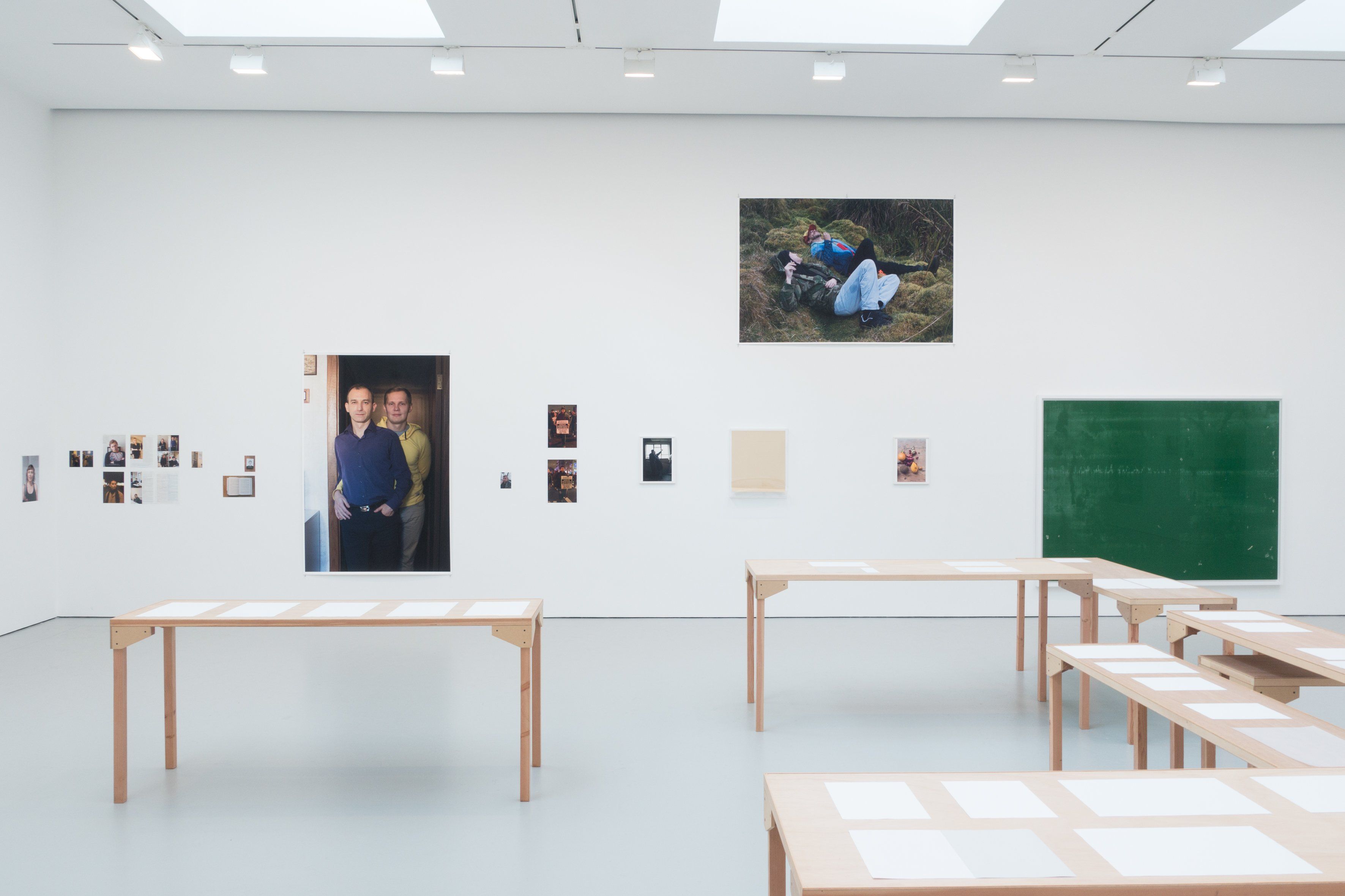 Installation view of the exhibition Wolfgang Tillmans: PCR at David Zwirner in New York, dated 2015.