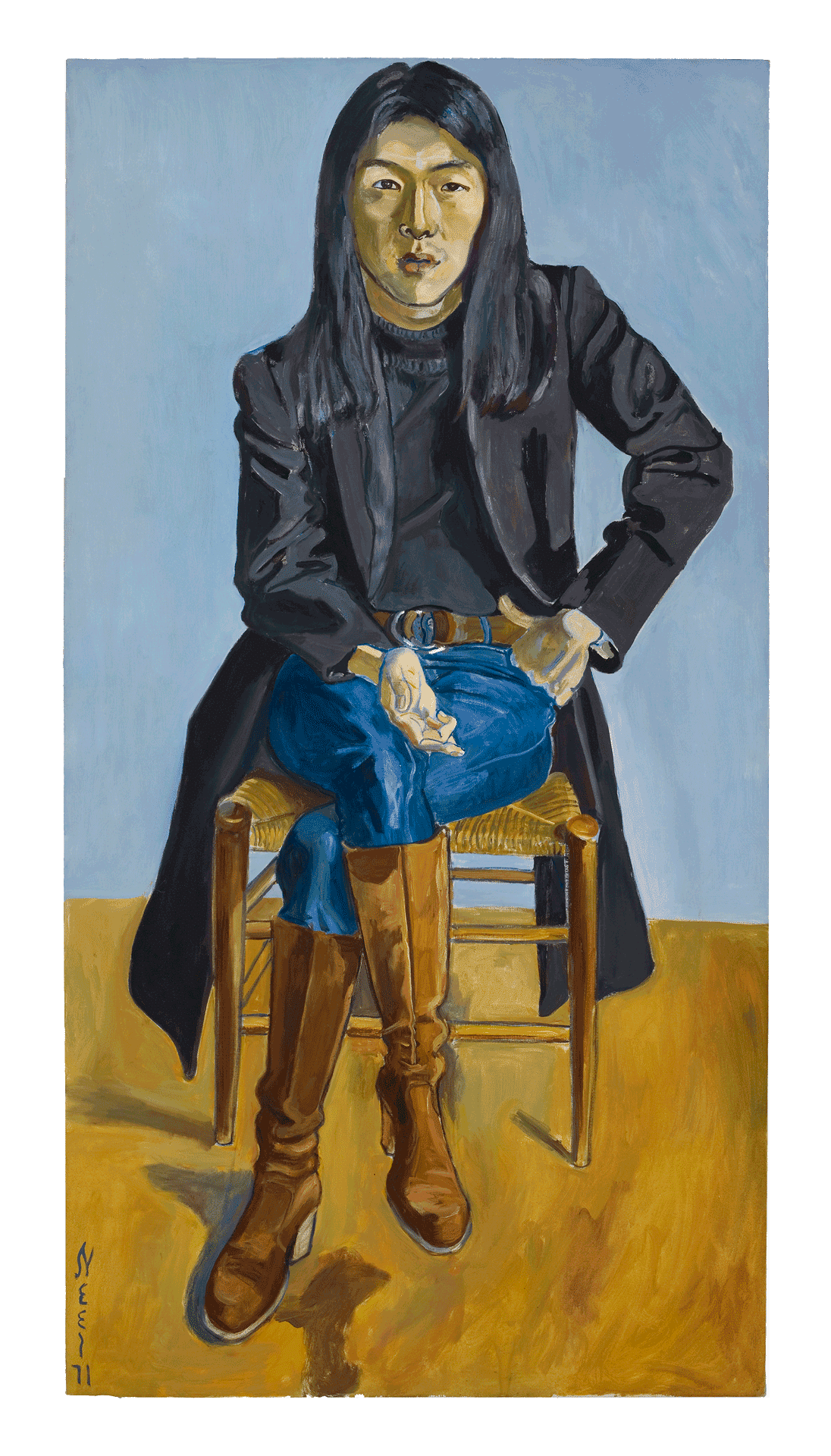 A painting by Alice Neel, titled Ron Kajiwara, dated 1971.