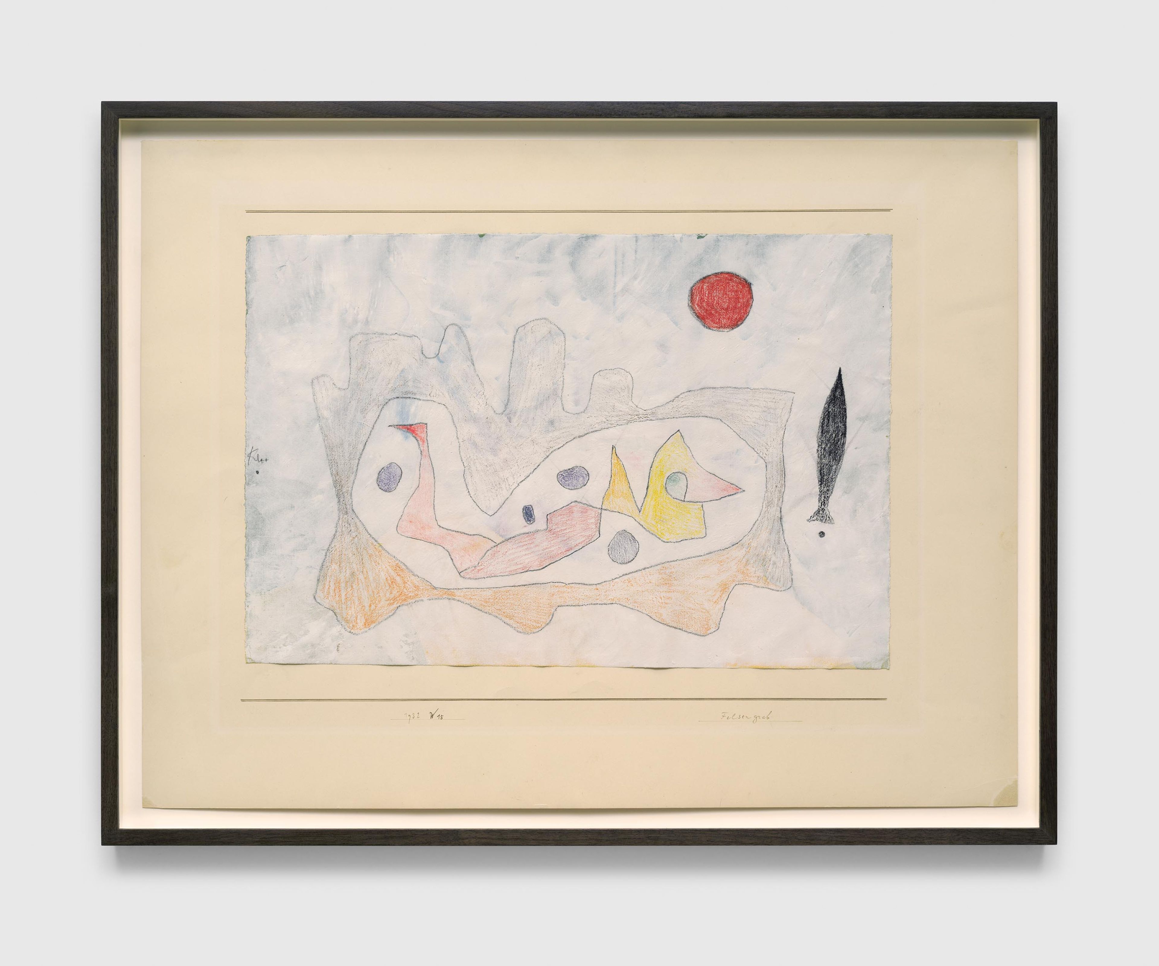 A work on paper by Paul Klee, titled Felsengrab (Rock tomb), dated 1932.