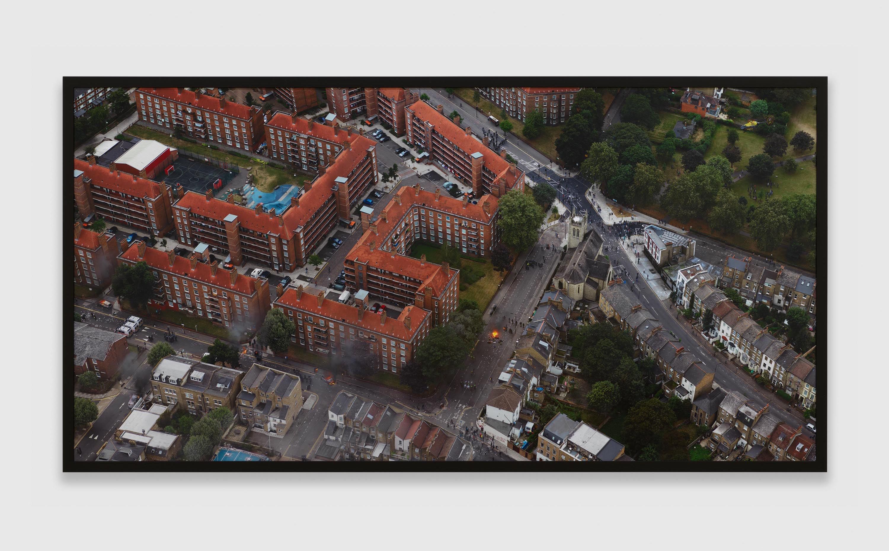 A photograph by Stan Douglas ﻿London, titled 9 August 2011 (Pembury Estate), dated 2017.