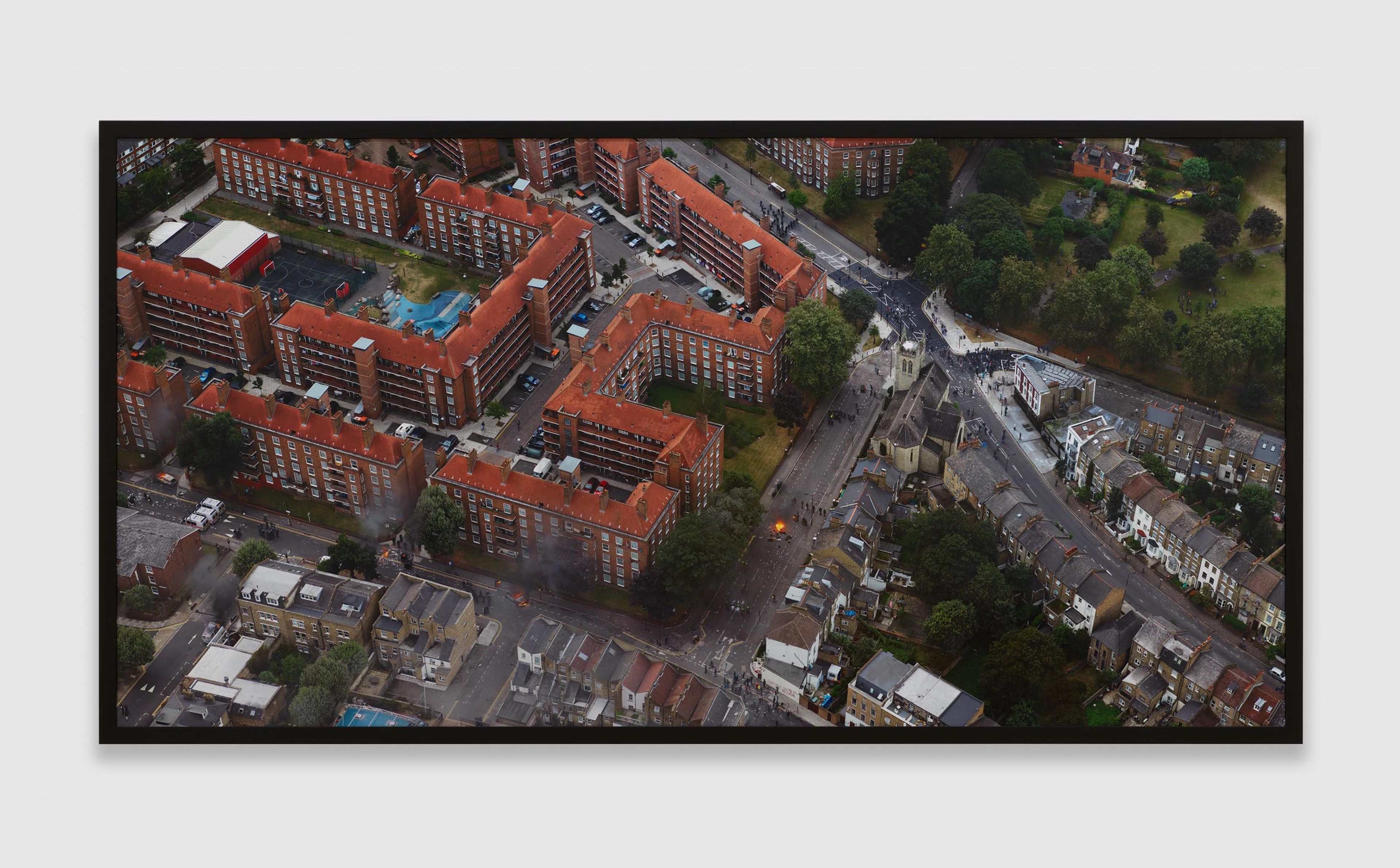 A photograph by Stan Douglas ﻿London, titled 9 August 2011 (Pembury Estate), dated 2017.