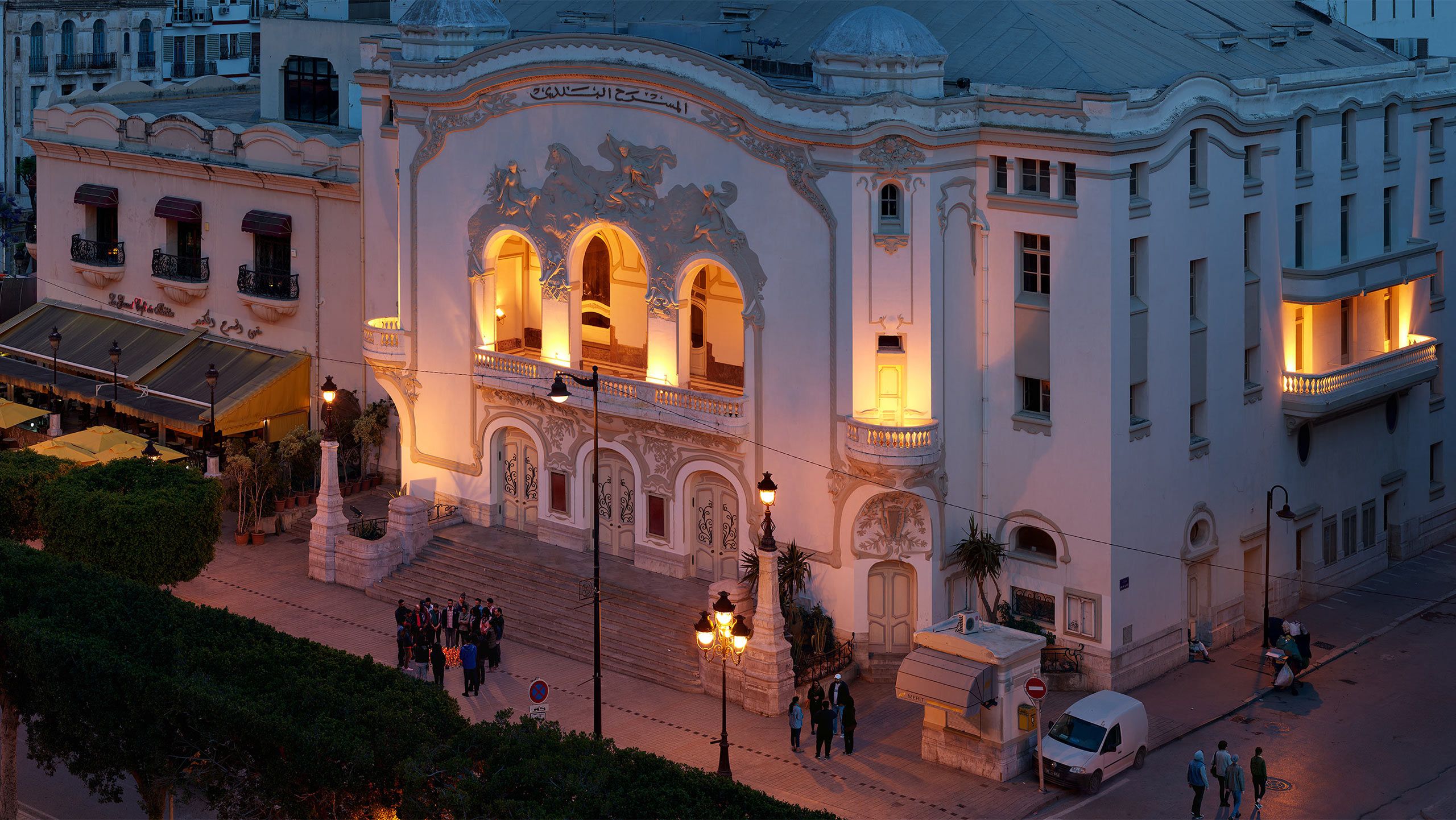 A detail of a photograph by Stan Douglas, Tunis, 2011-01-23, 2021