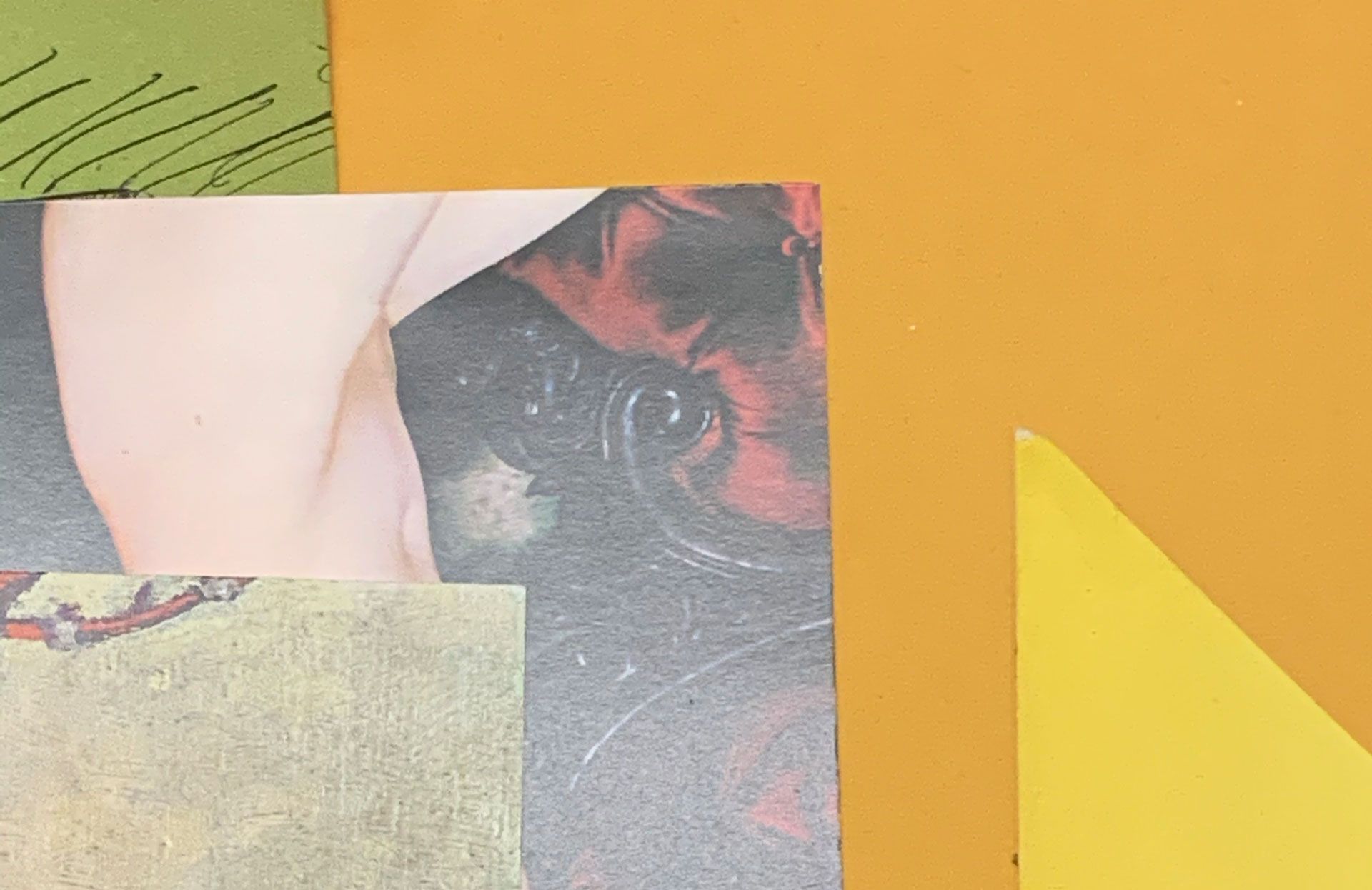 A color study in Carol Bove's studio.