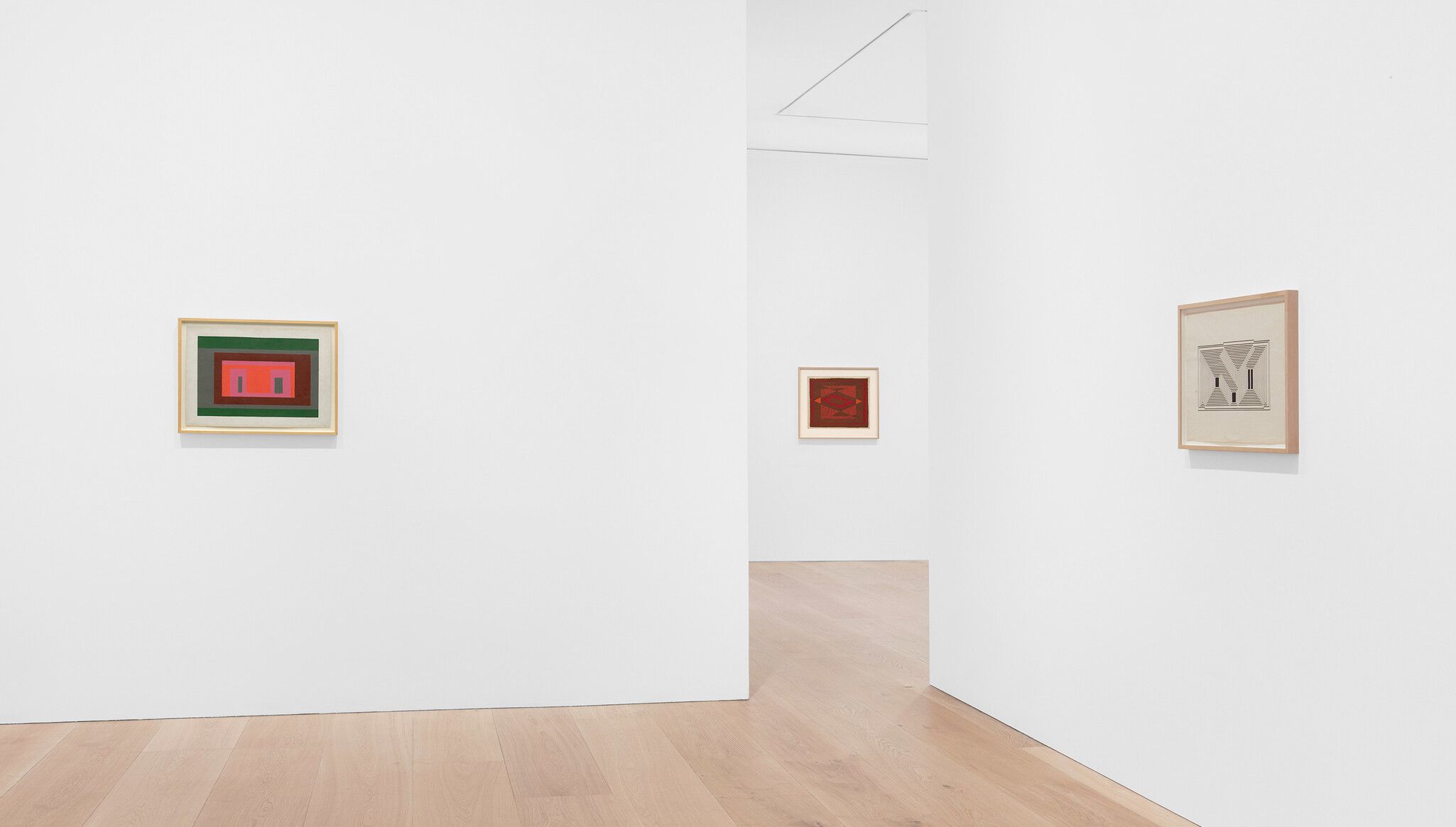 An Installation view of Josef Albers, Paintings Titled Variants, David Zwirner, London, dated 2023