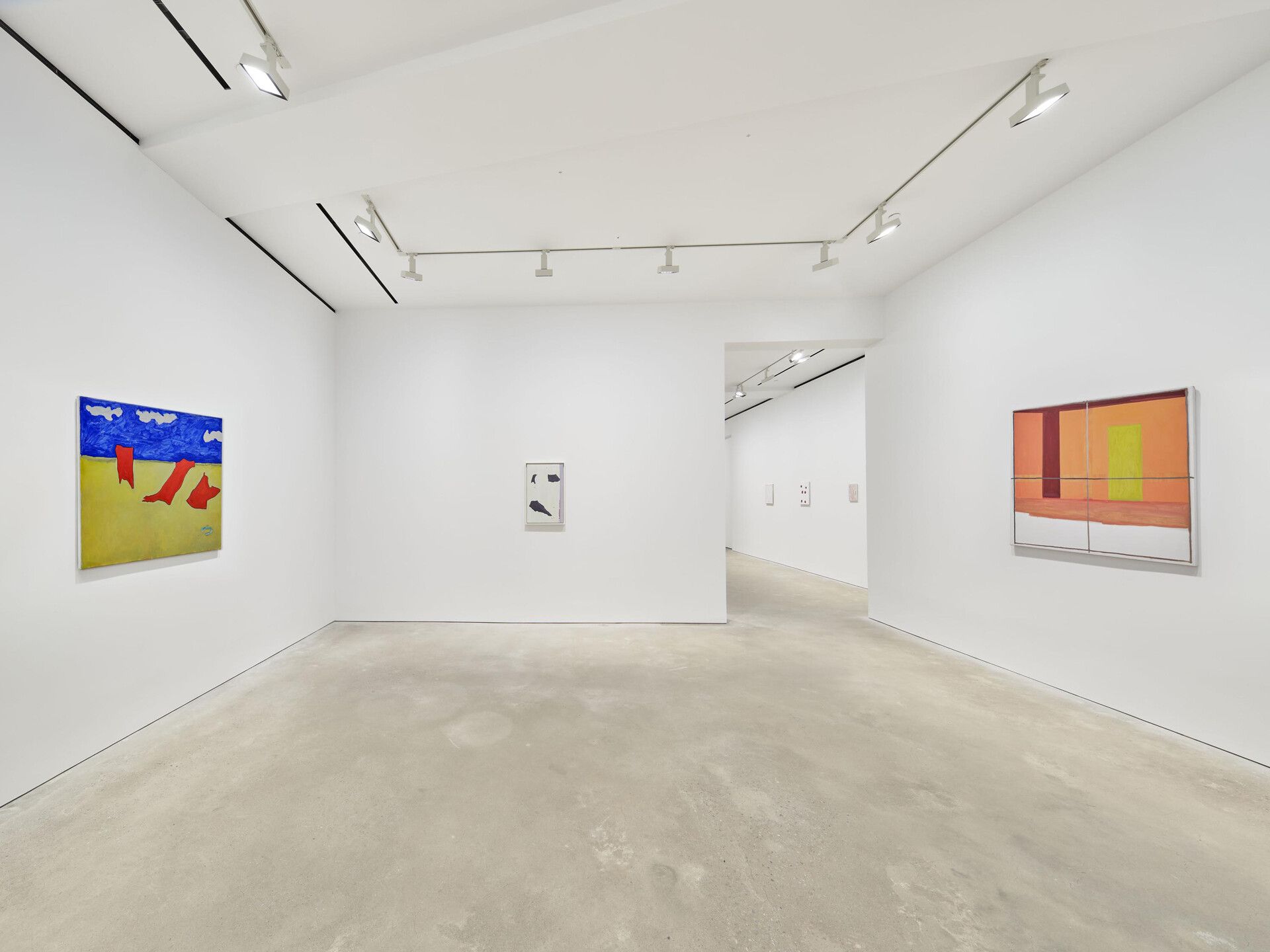 An installation view of the exhibition Raoul De Keyser, at David Zwirner in Hong Kong, dated 2020.