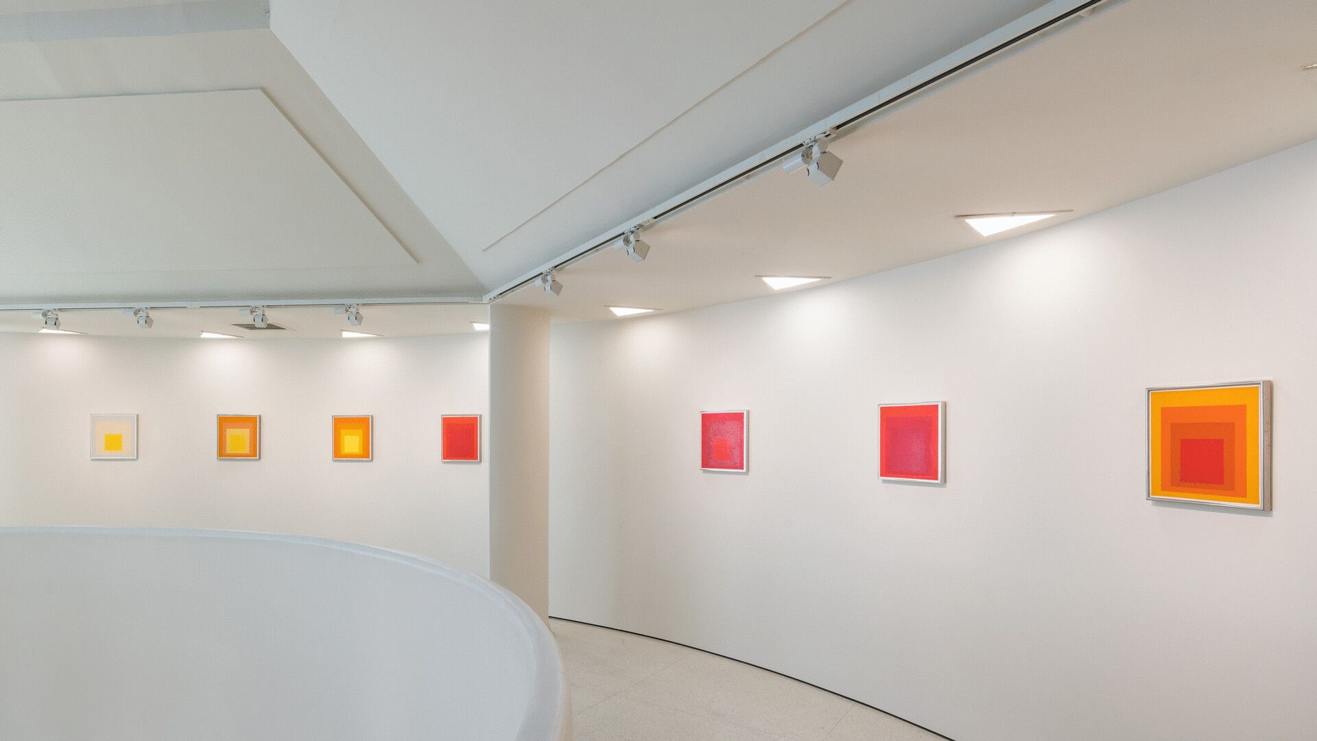 Installation view of the exhibition, Josef Albers in Mexico, at the Solomon R. Guggenheim Museum, New York, dated 2017-2018.