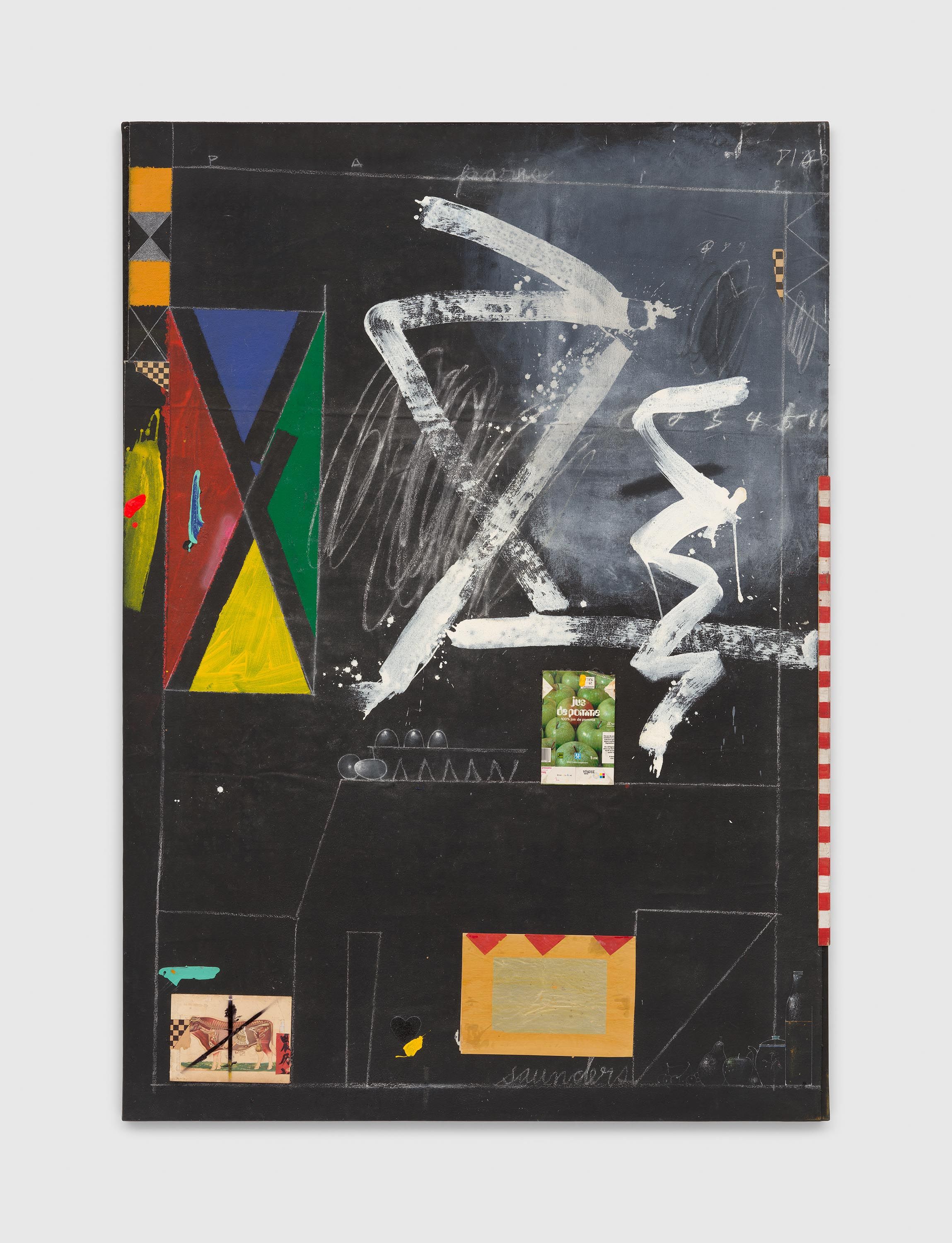 A painting by Raymond Saunders, titled Paris and Bahia, dated 1989.
