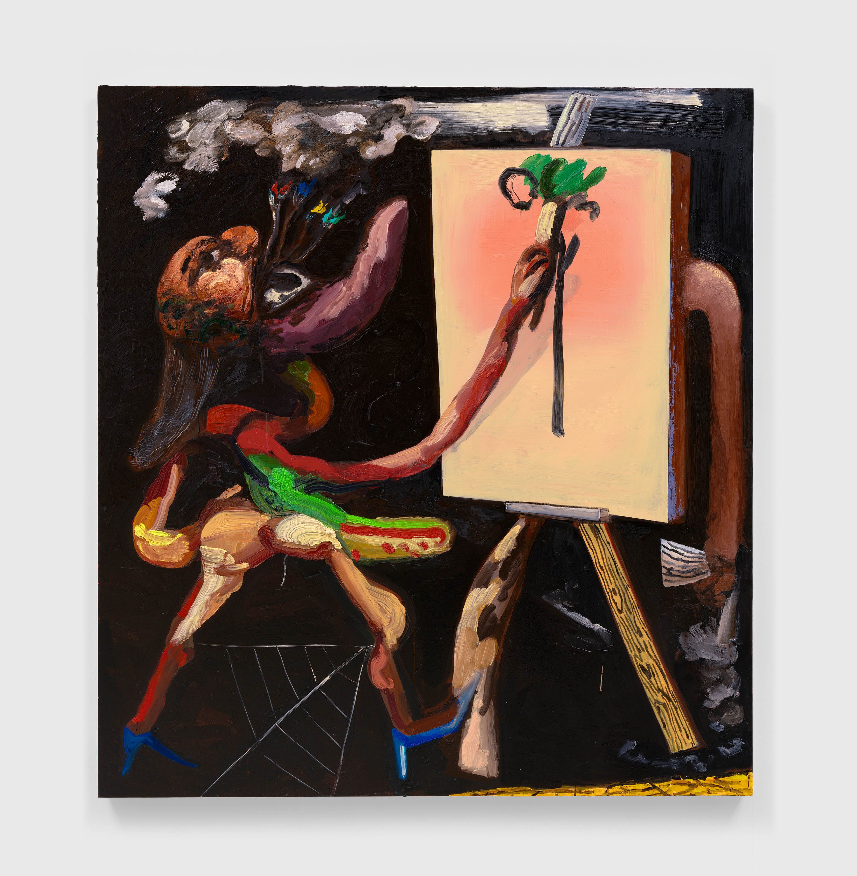 A painting by Dana Schutz, titled Painting with a Gun, dated 2022.