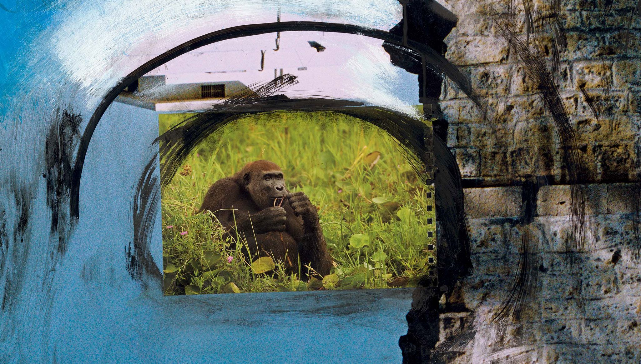 A detail of an artwork by Huma Bhabha, called Untitled, dated 2023