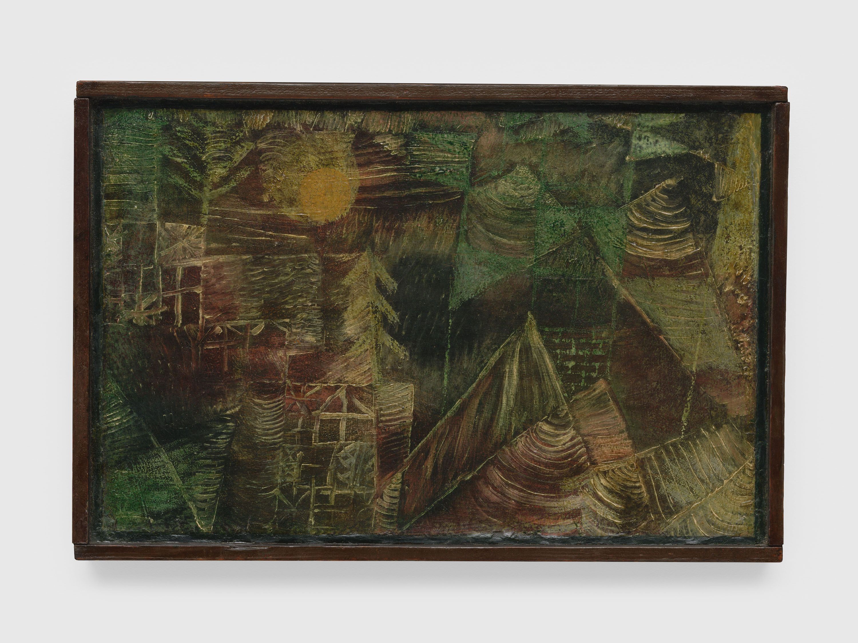 A painting by Paul Klee, titled Wald-einsiedelei (Hermitage in the woods), dated 1921.