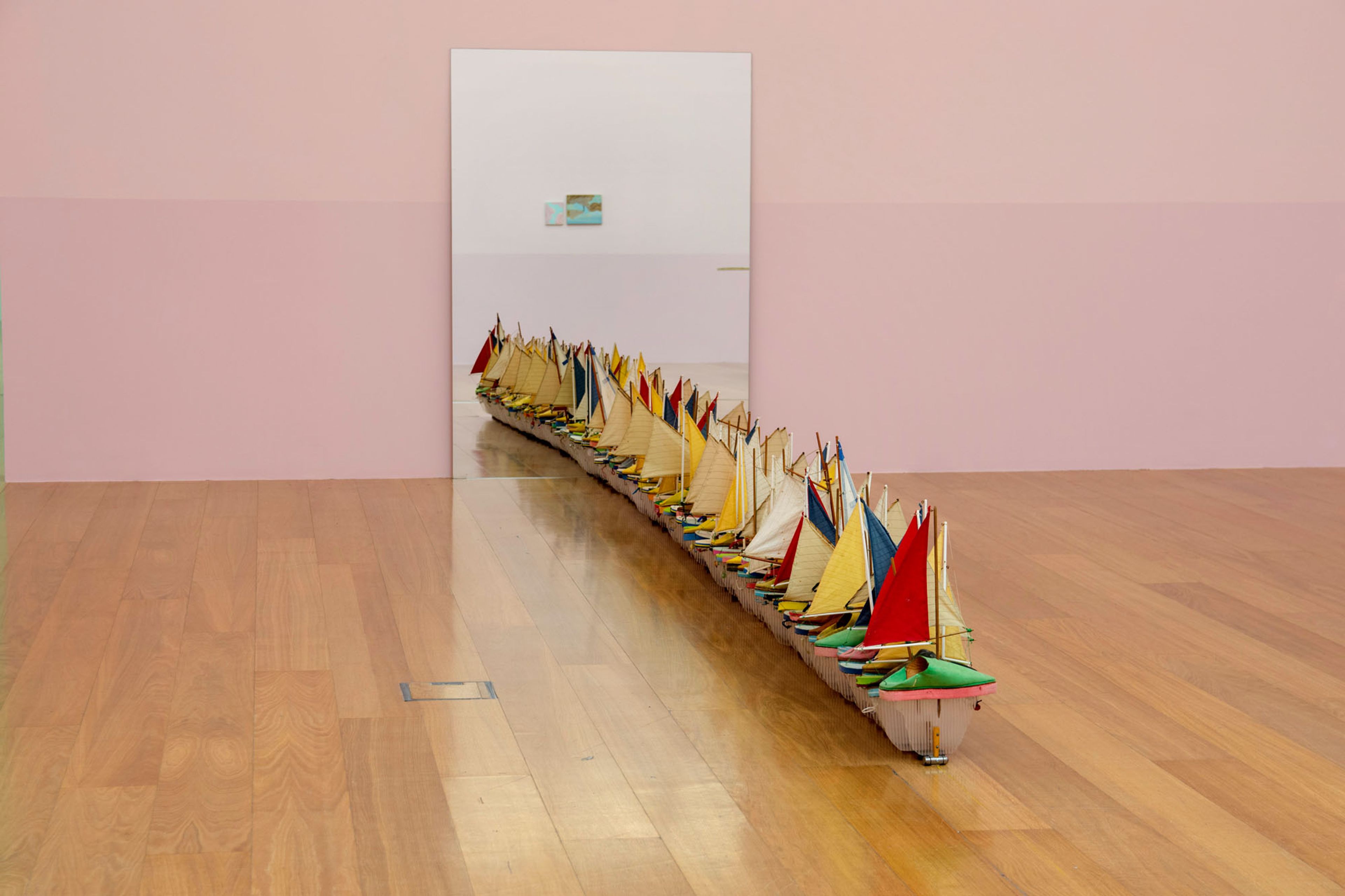 Installation view of the exhibition A Story of Negotiation¬†at Museo de Arte Latinoamericano de Buenos Aires (MALBA) - Fundaci√≥n Costantini, dated 2015 to 2016.