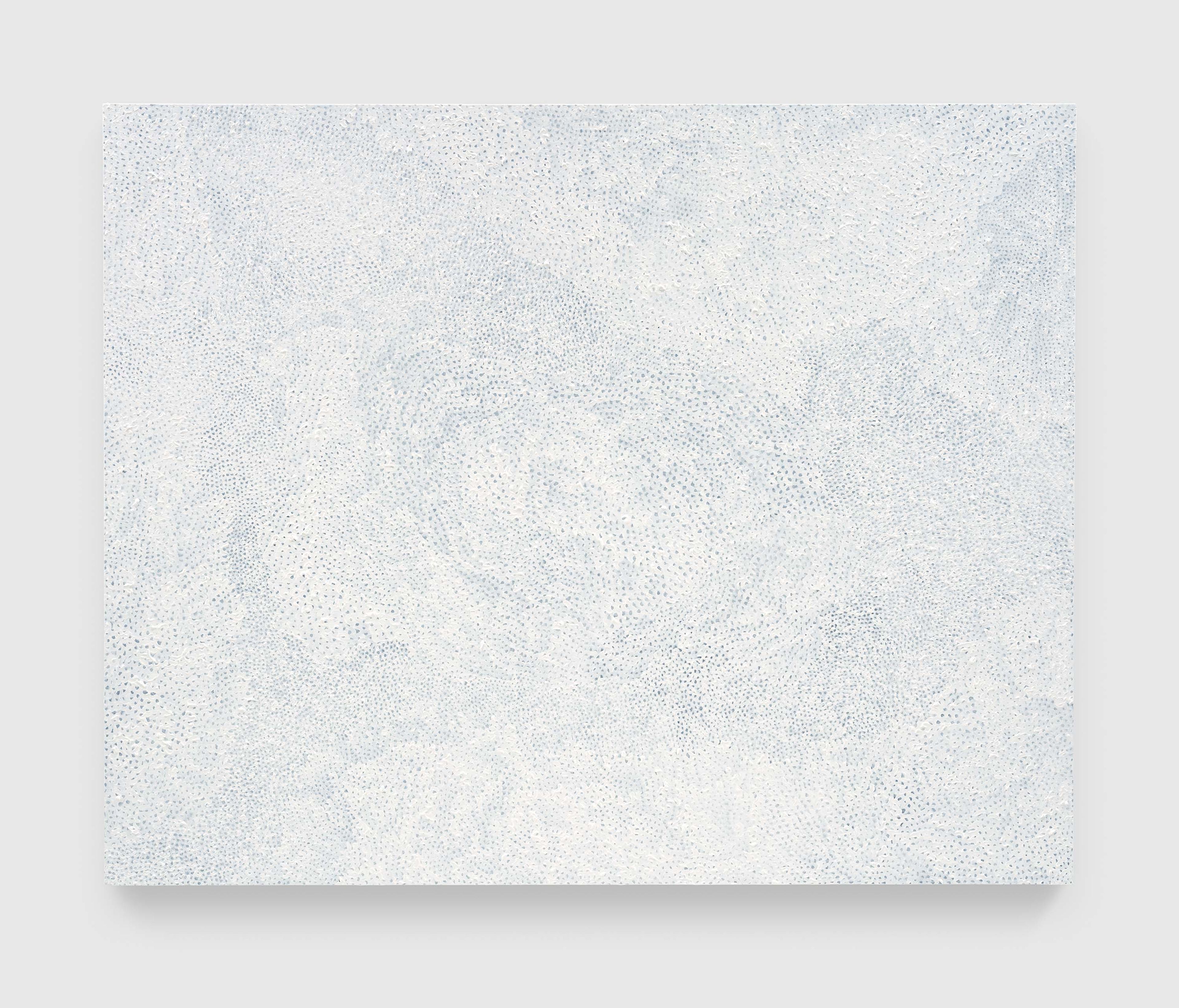 A painting by Yayoi Kusama, titled INFINITY-NETS [TPPYFT], dated 2017.