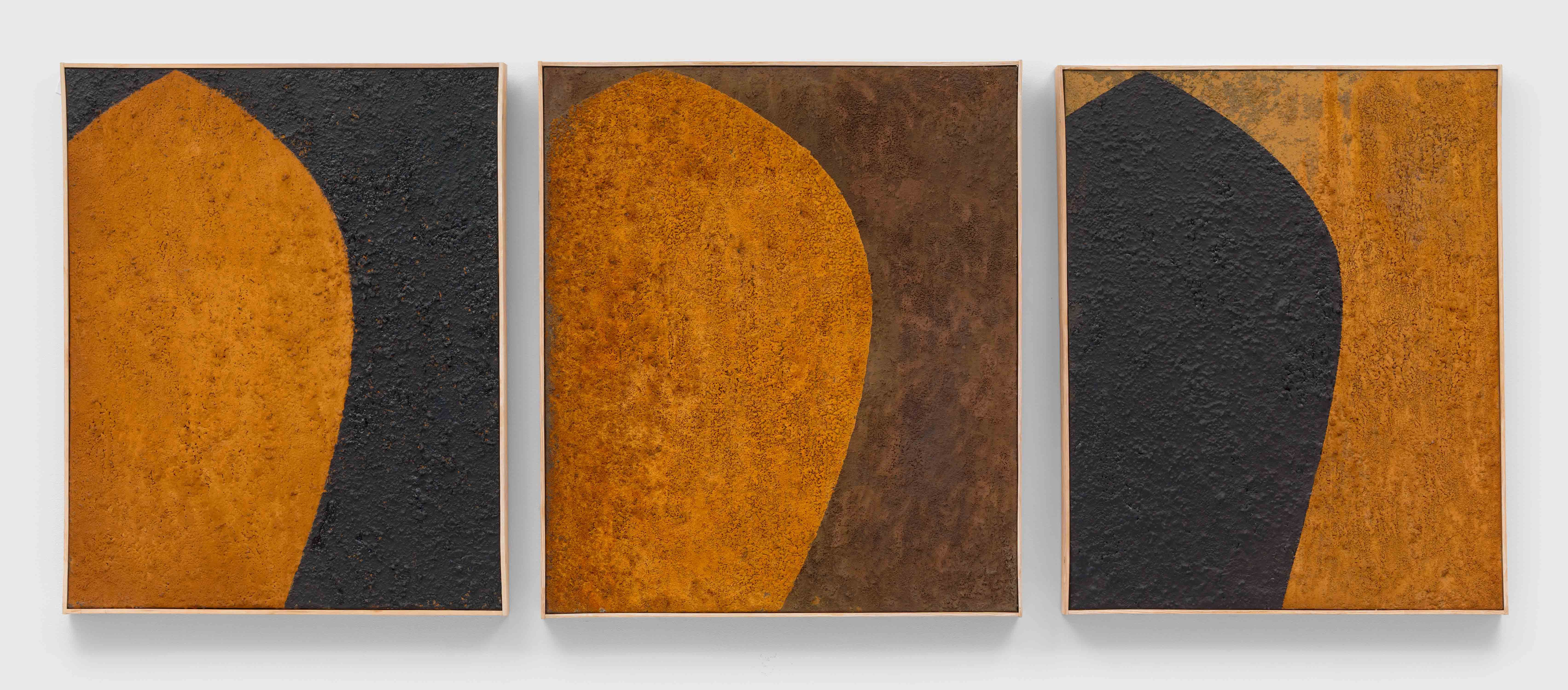 A mixed media artwork by Ching Ho Cheng, titled Untitled (Tryptich), dated 1988.