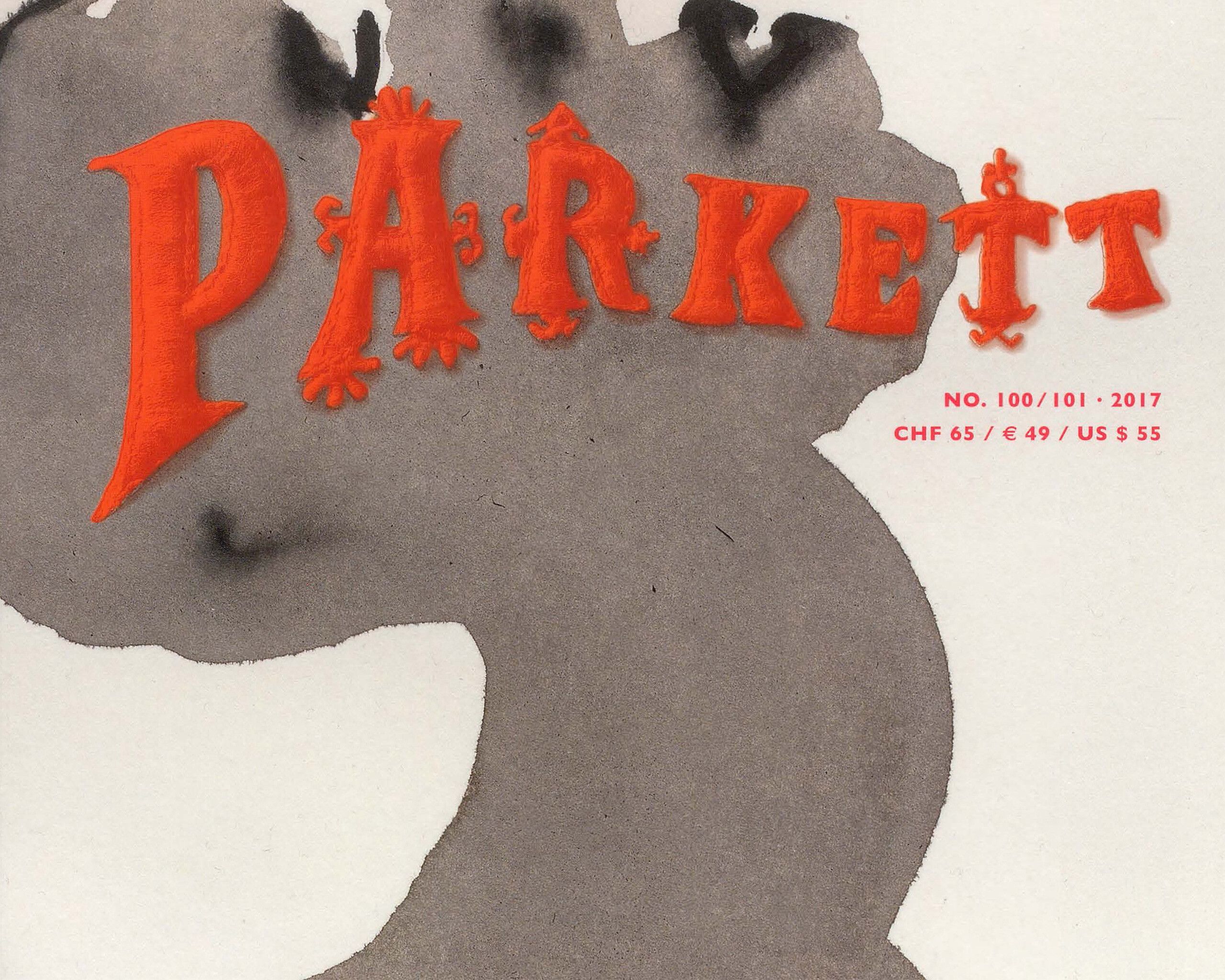 Marlene Dumas’s watercolor featured on the cover of the celebratory double issue, Parkett no. 100/101.