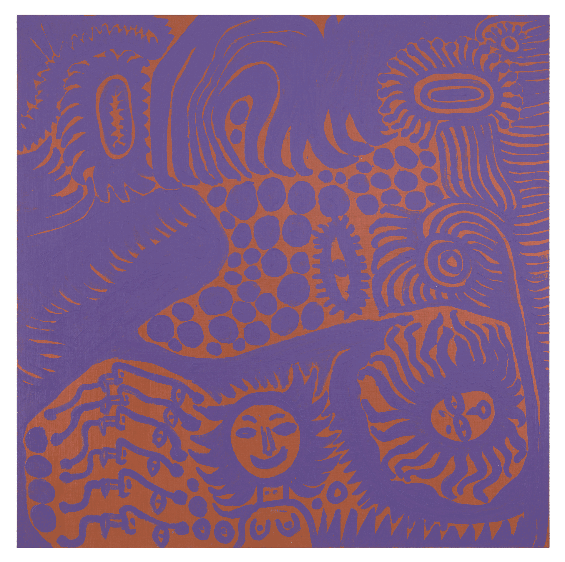 A painting by Yayoi Kusama, titled MY YOUTH, dated 2013. 
