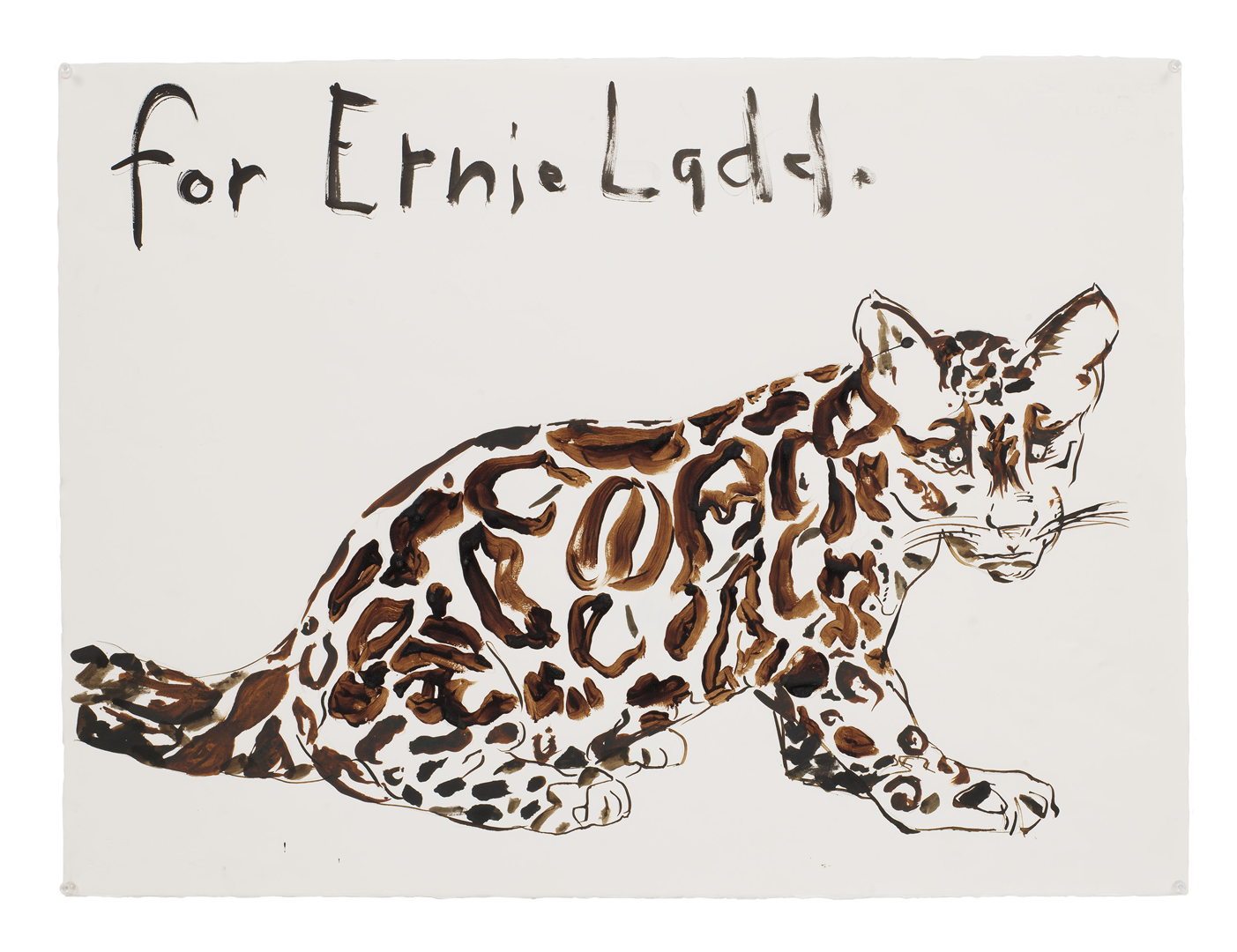 A work on paper by Raymond Pettibon, titled No Title (For Ernie Ladd.), dated 2019
