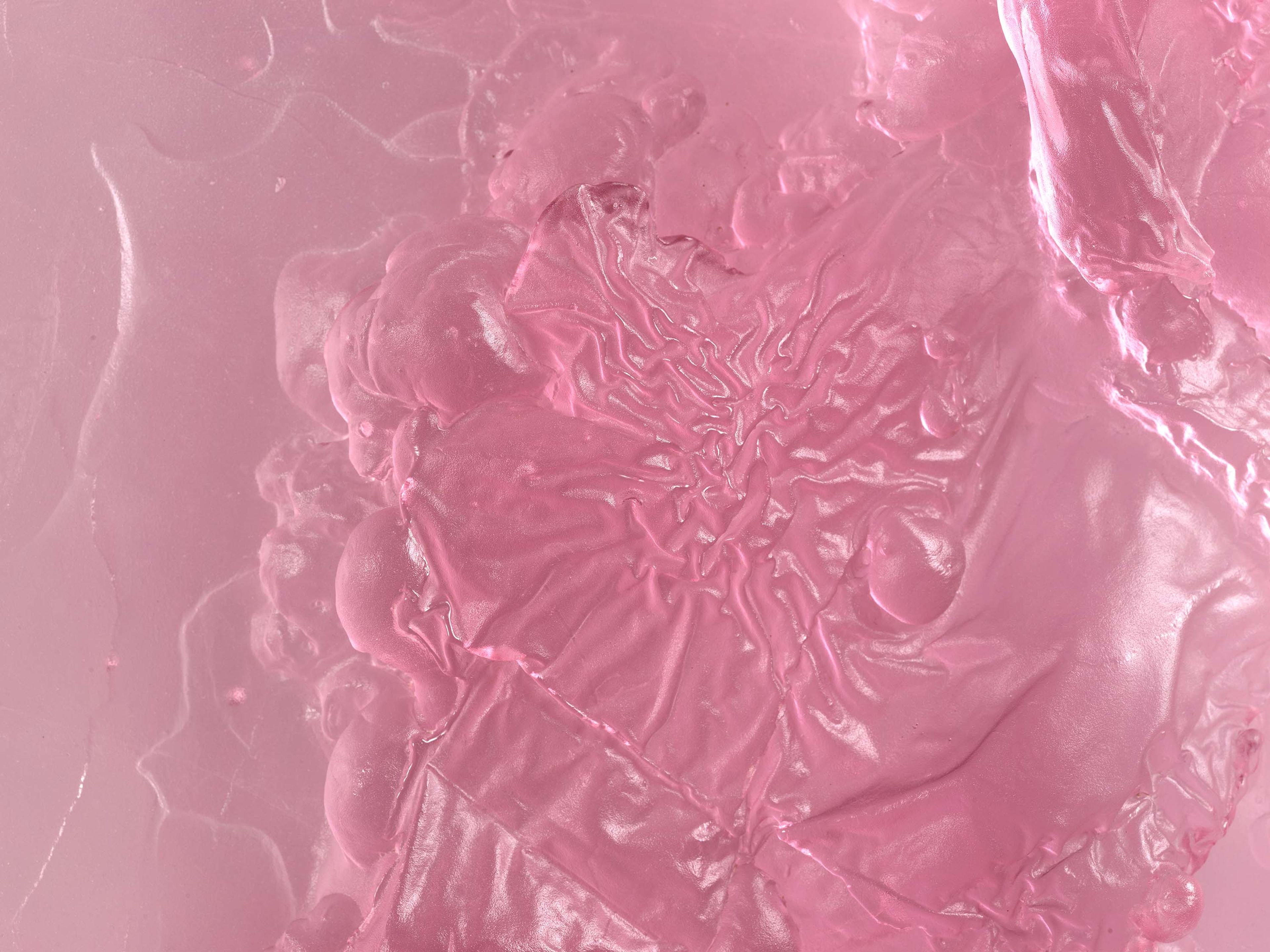 A detail from a sculpture by Andra Ursuta, titled Private Dancer (Pink), dated 2025.