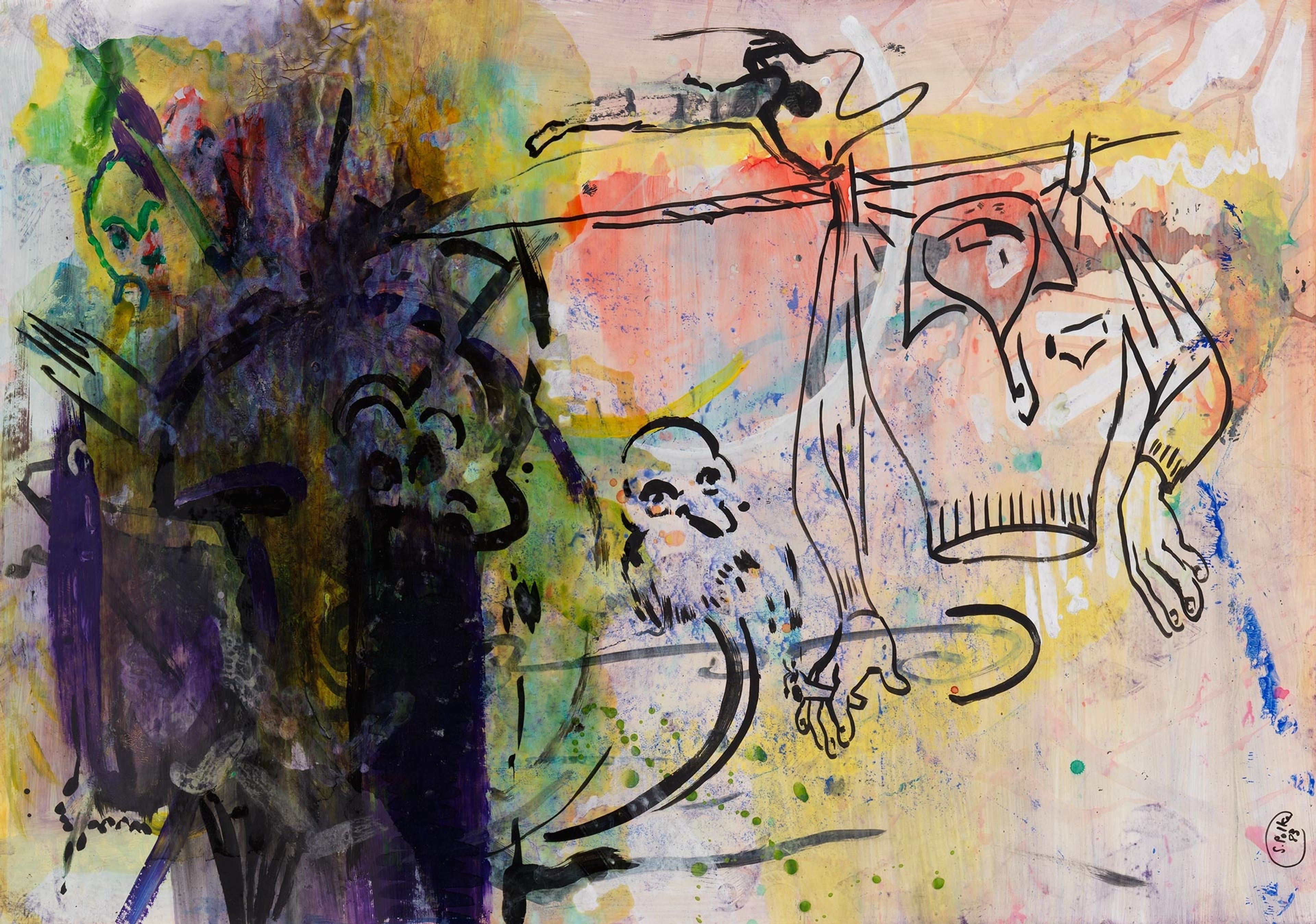 An untitled painting by Sigmar Polke, dated 1983.