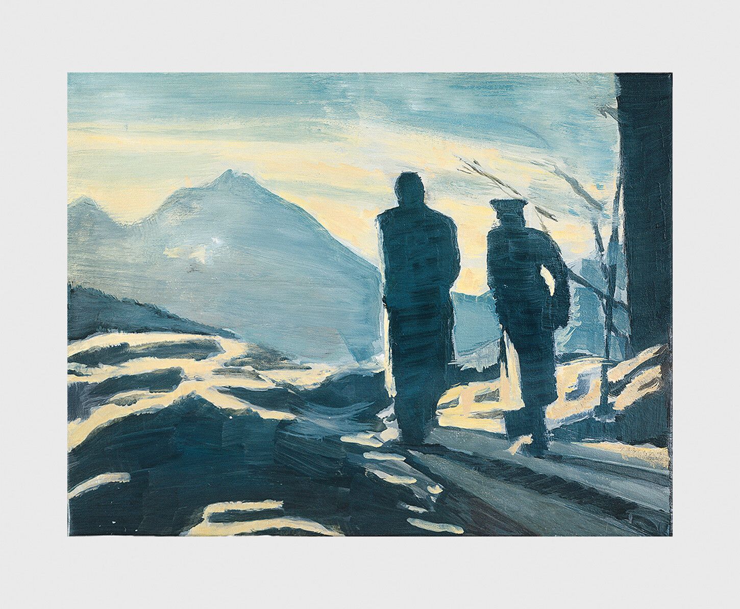 An artwork by Luc Tuymans, titled De Wandeling (The Walk) , dated 1991. Private Collection