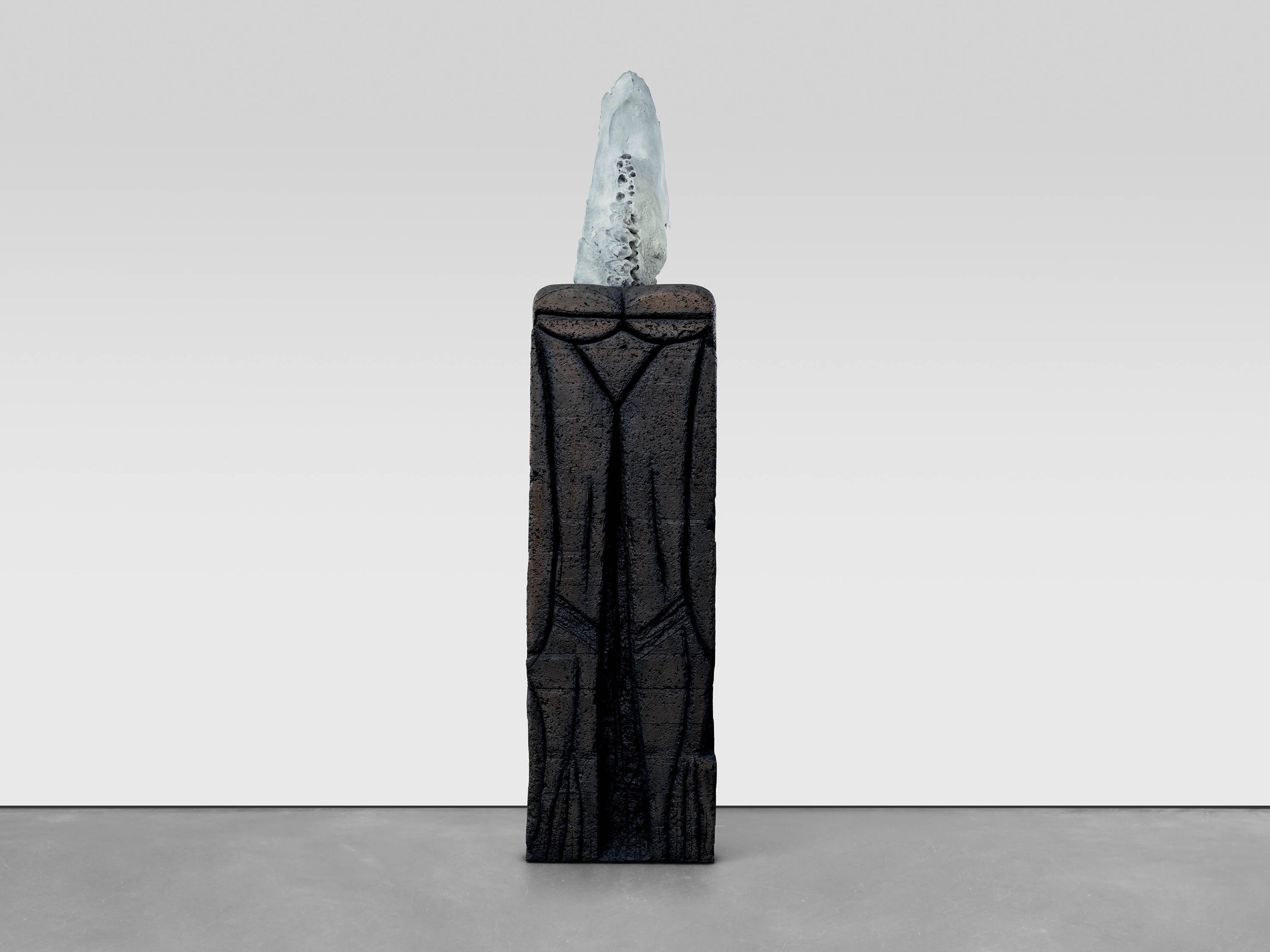 A sculpture by Huma Bhabha, titled Nothing Falls, dated 2024.
