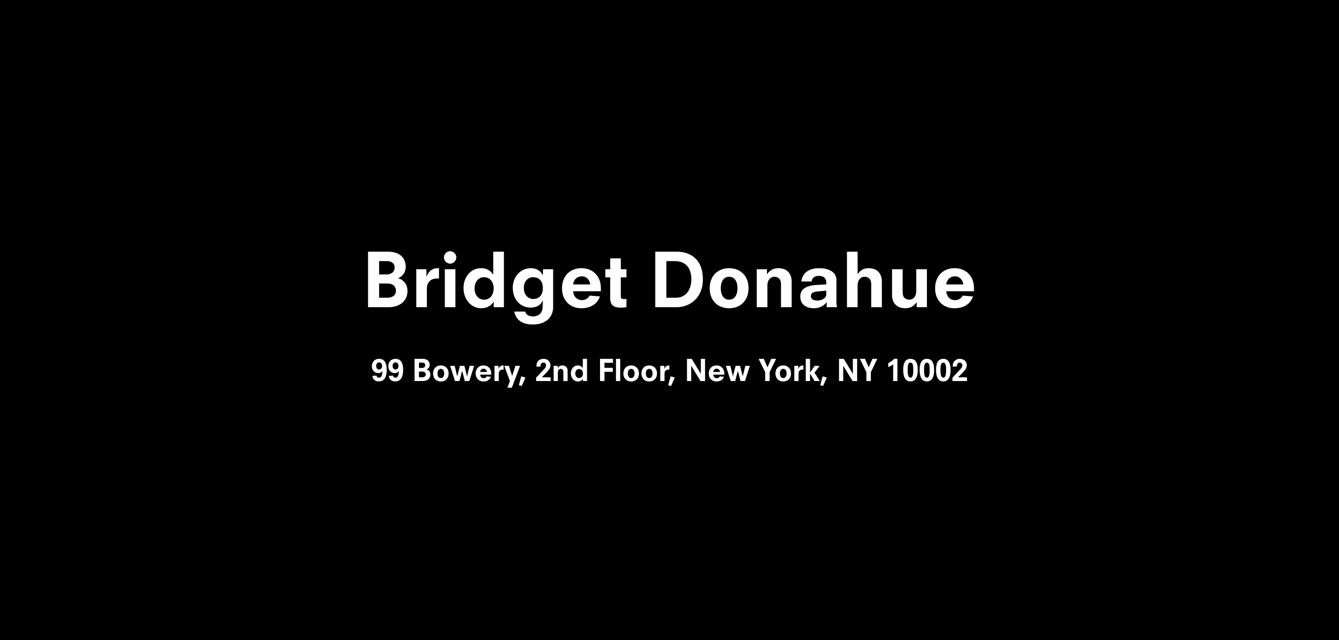 A graphic text header for Bridget Donahue, dated 2020