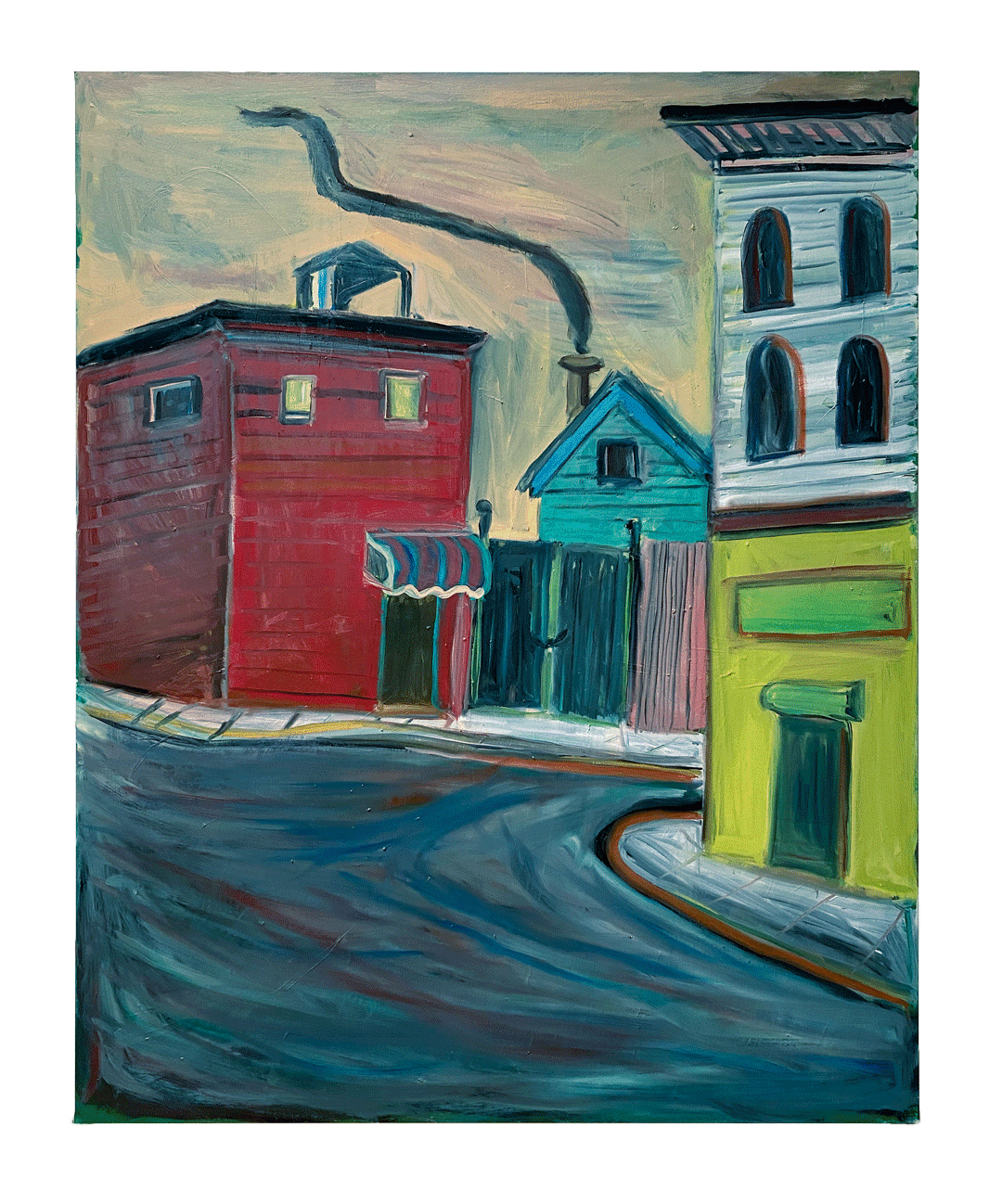 An untitled painting by Josh Smith, dated 2020.