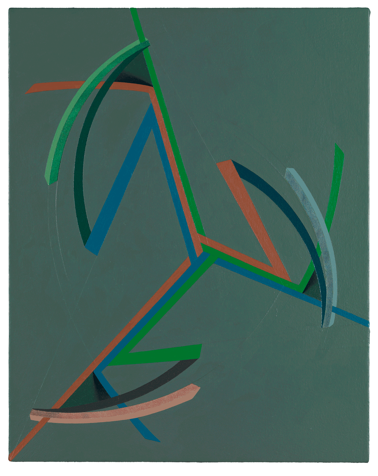 A painting by Tomma Abts, titled Nesche, dated 2008.