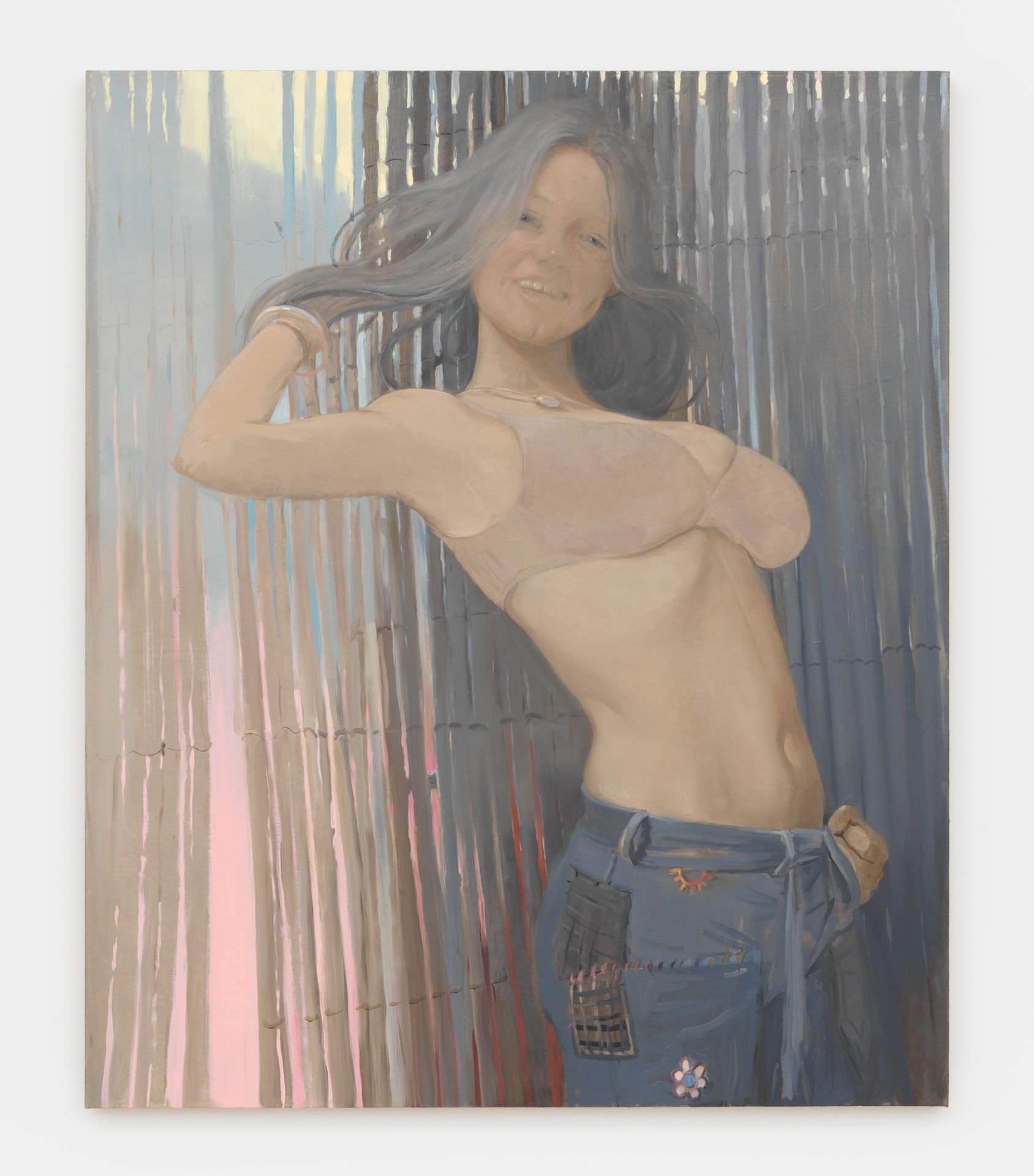 A painting by Lisa Yuskavage, titled Hippie (Nude Bra), dated 2016.