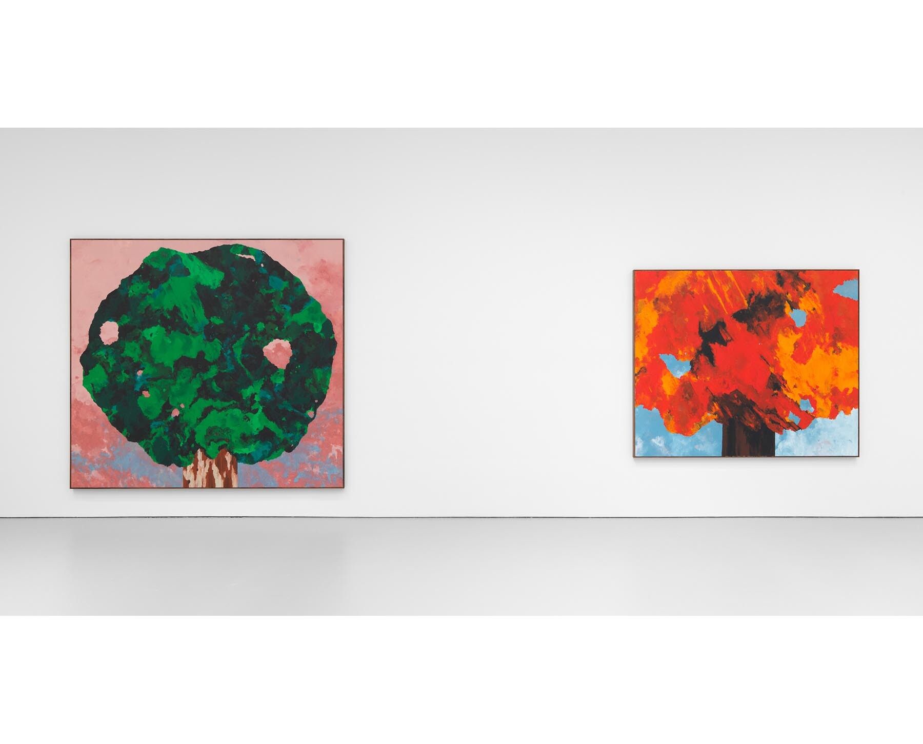 An installation view of the exhibition titled Harold Ancart: Traveling Light, at David Zwirner, New York, in 2020.