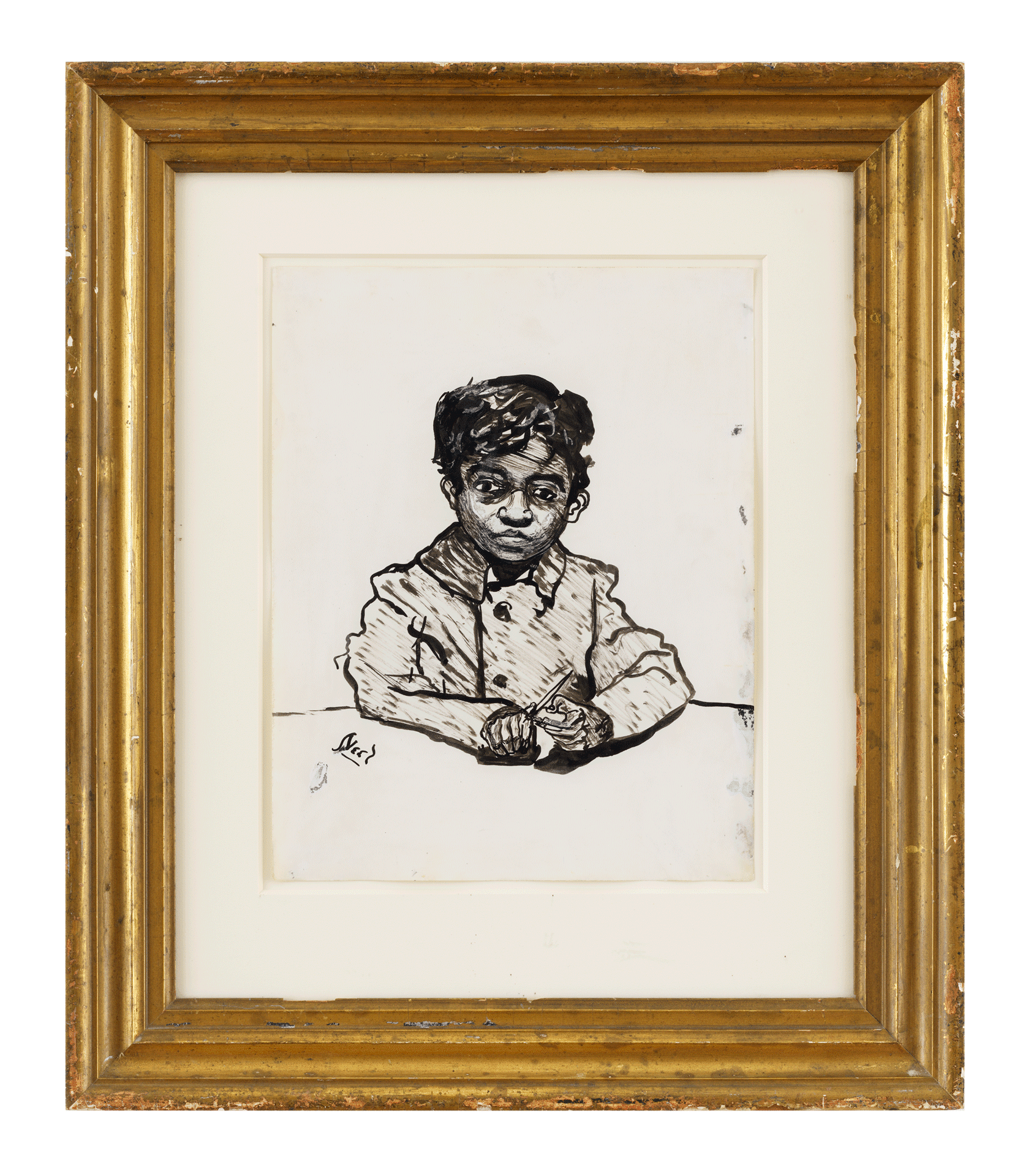 A drawing by Alice Neel, titled Georgie Arce, dated 1952.