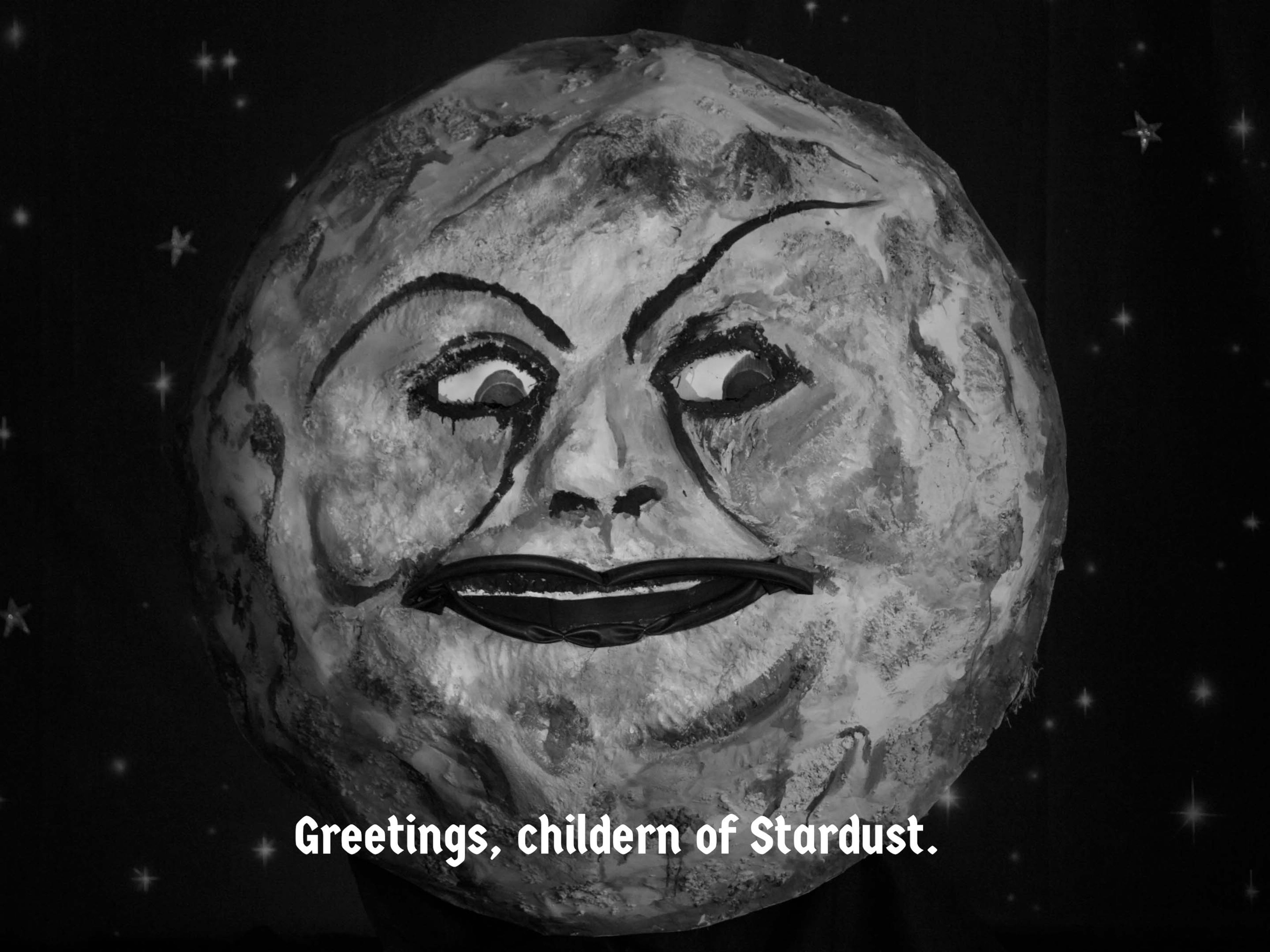 A still from a video by Marcel Dzama, titled To live on the Moon (For Lorca), dated 2023.